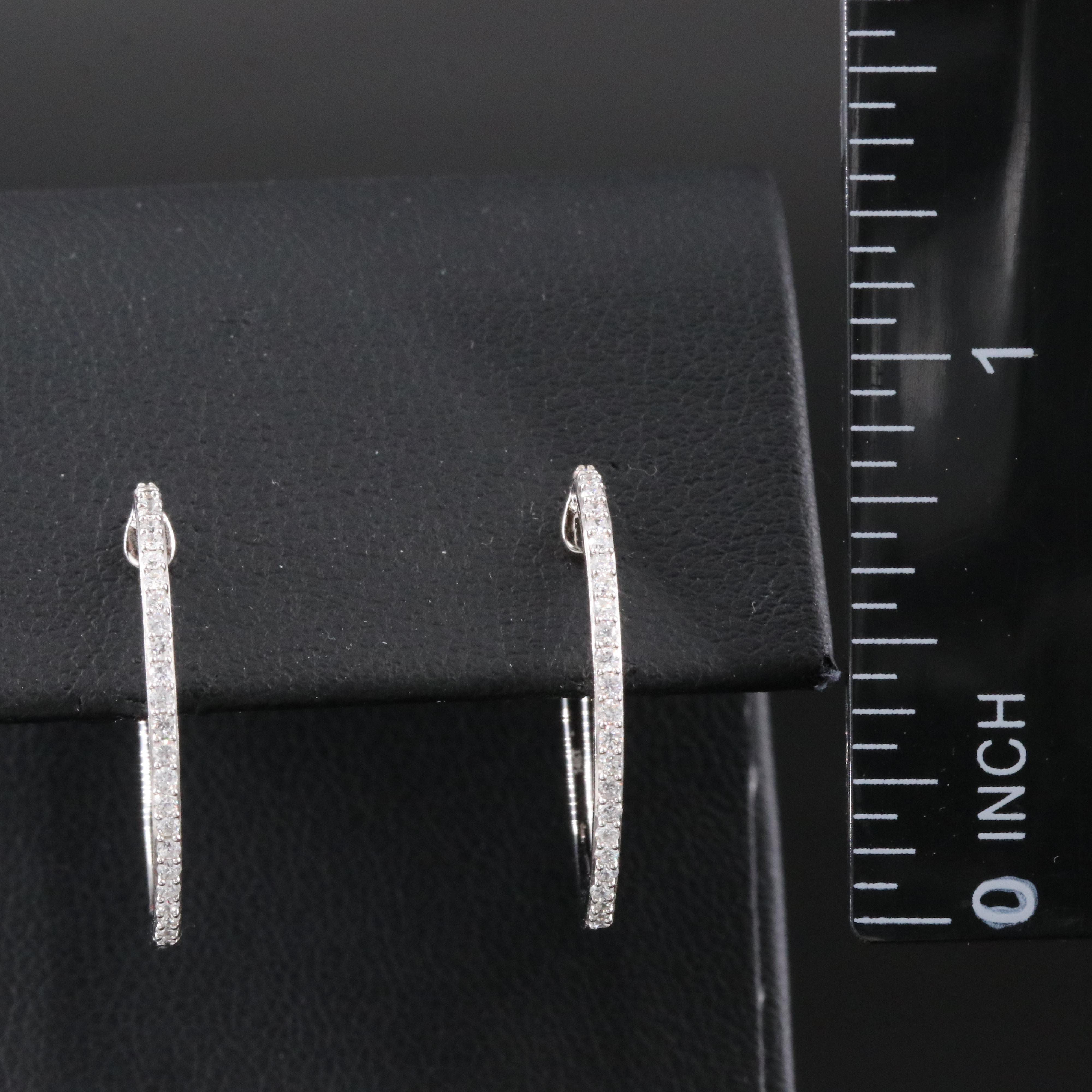 14K 0.25 CTW Diamond Hoop Earrings