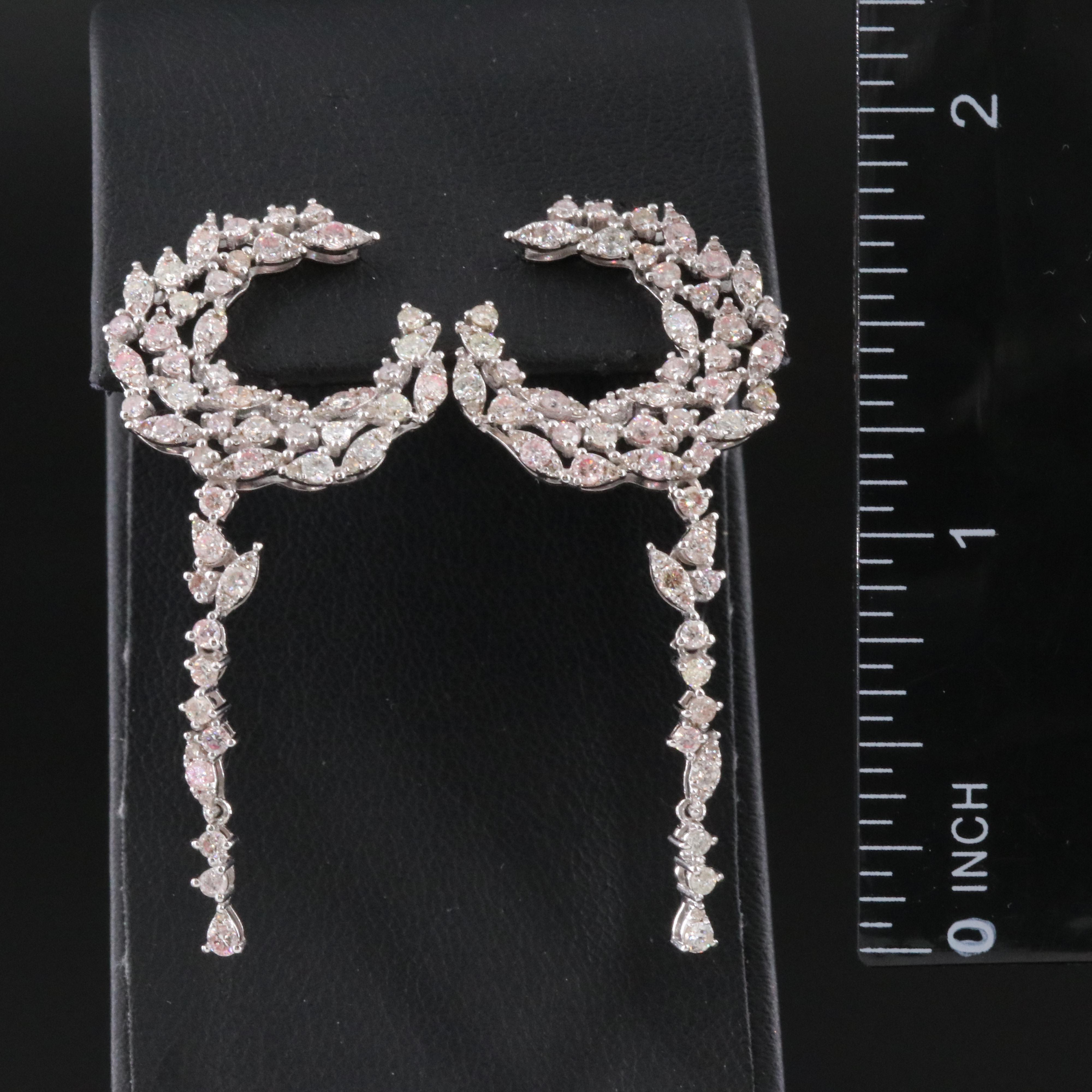 14K 1.89 CTW Diamond Cresent Moon Earrings