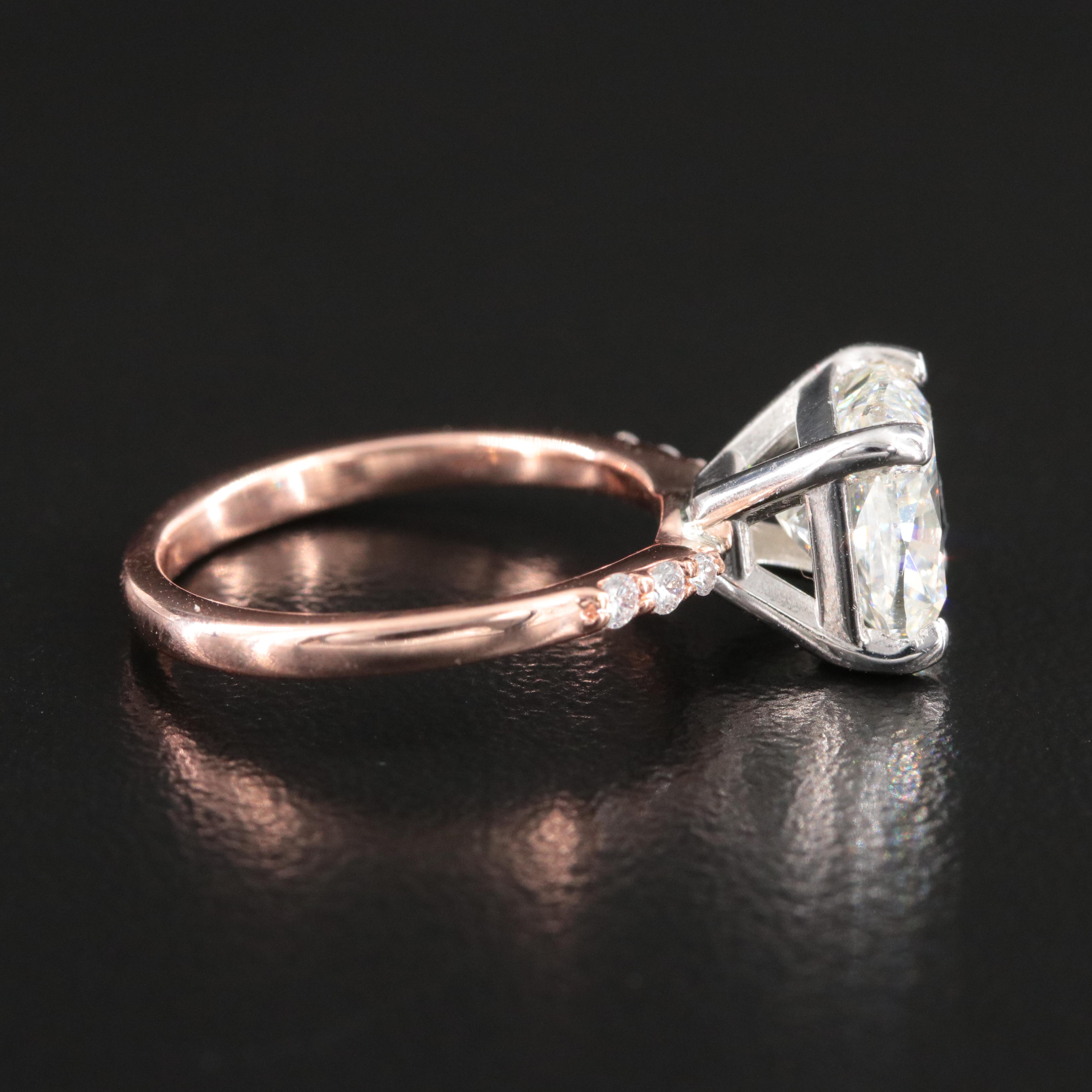 14K Rose Gold 2.08 CTW Ring with Platinum Accent and Online GIA Report