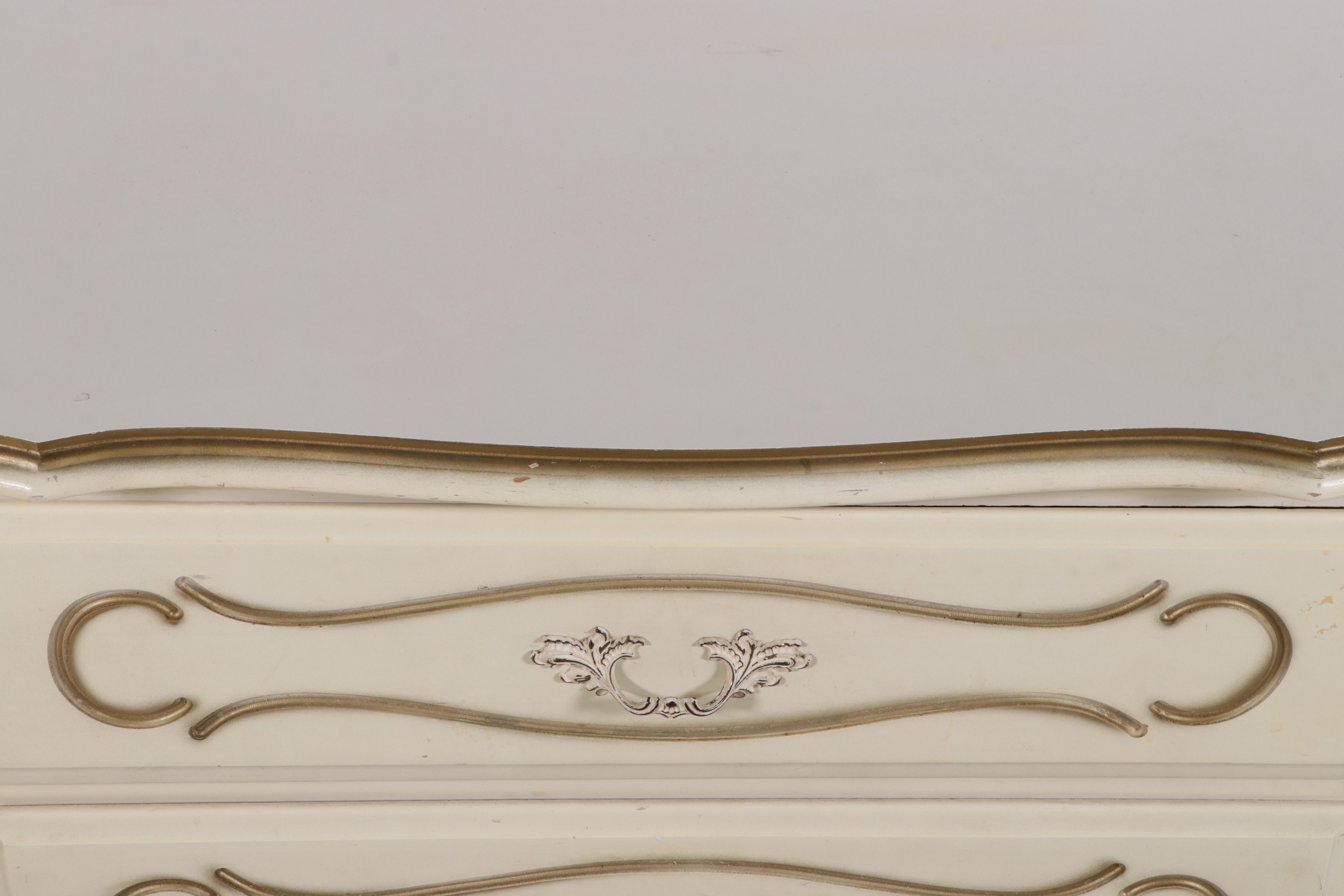 French Provincial Style Paint-Decorated Wood Chest and Nightstand, Late 20th C.