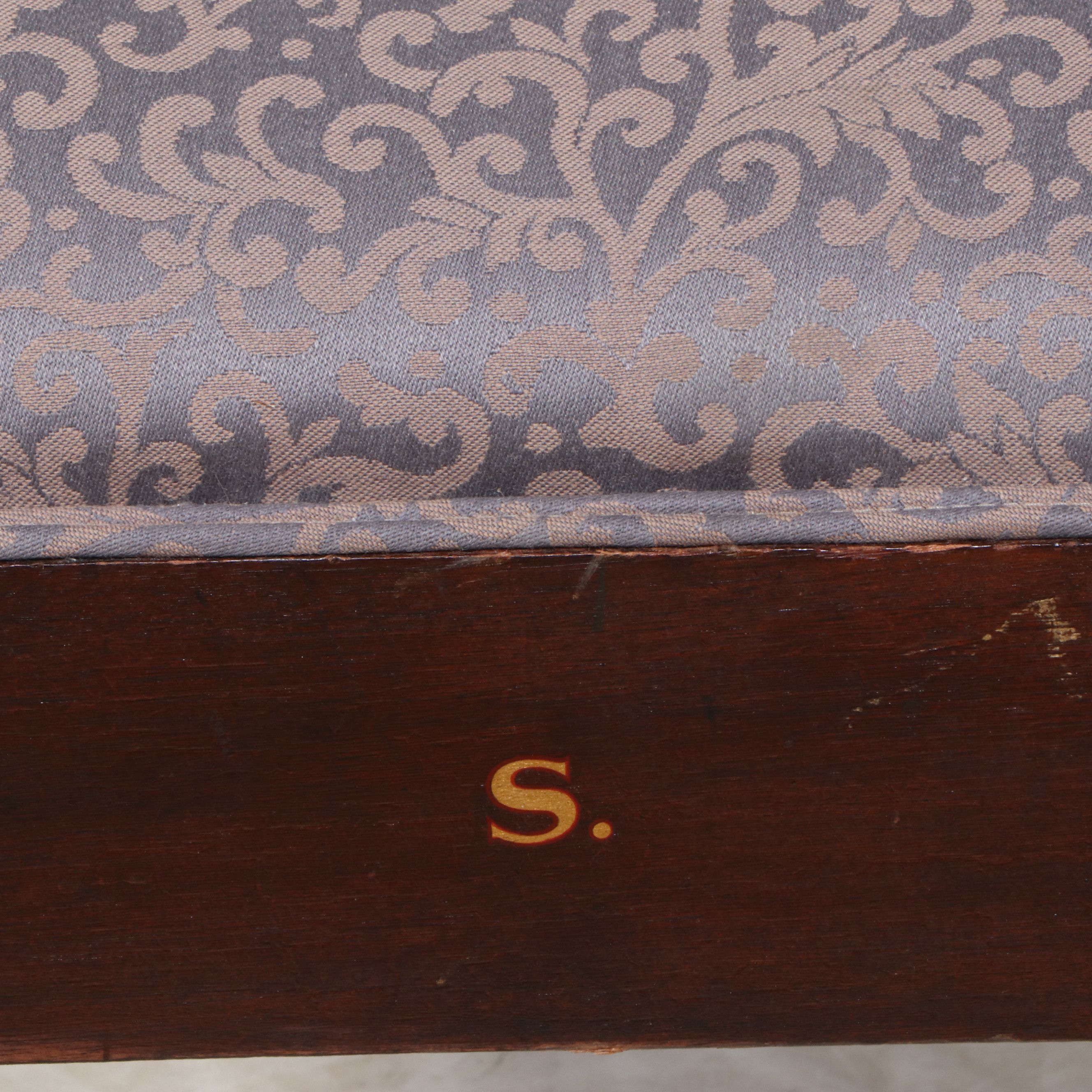 Mahogany Footstool with Turned Legs, Late 19th to Early 20th Century