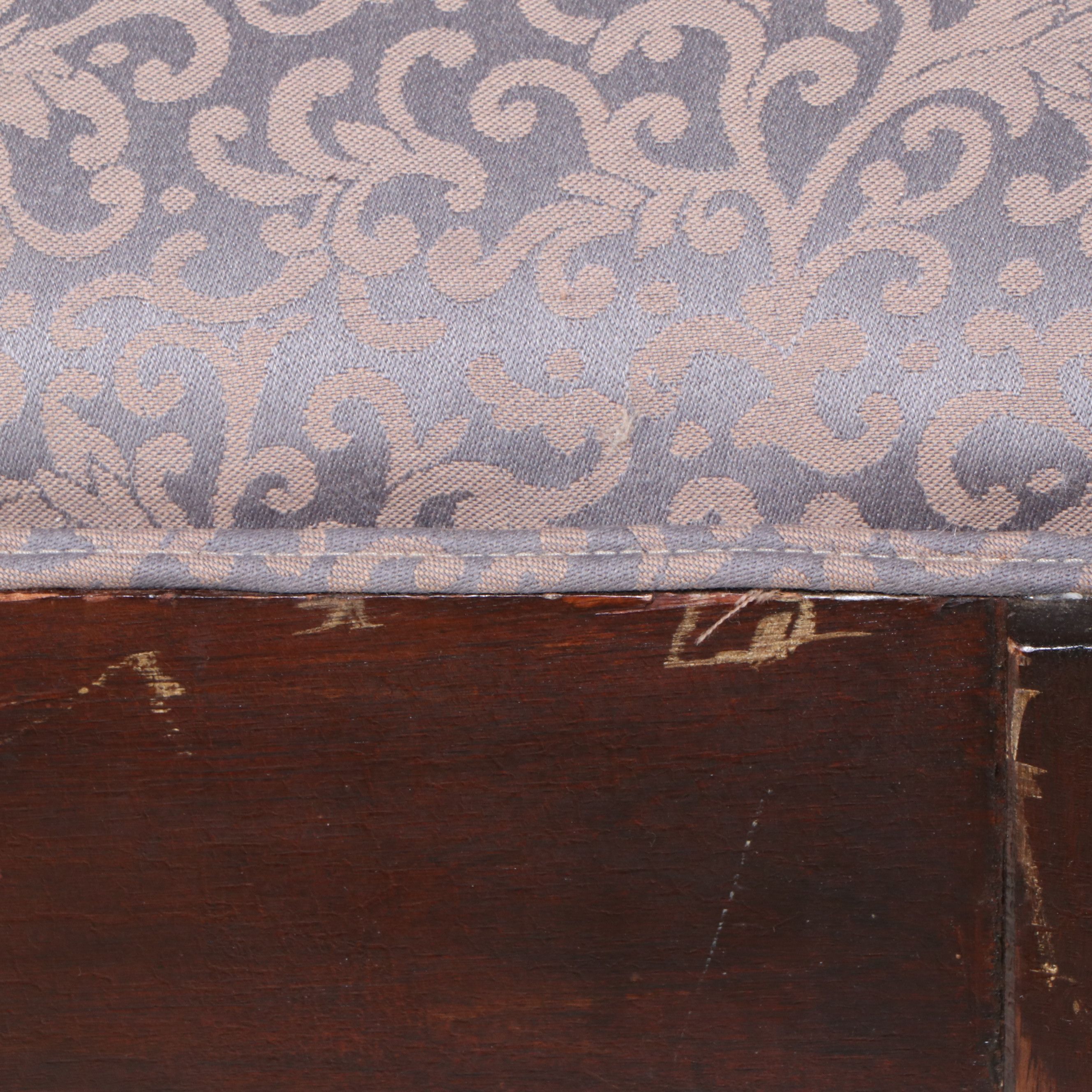 Mahogany Footstool with Turned Legs, Late 19th to Early 20th Century