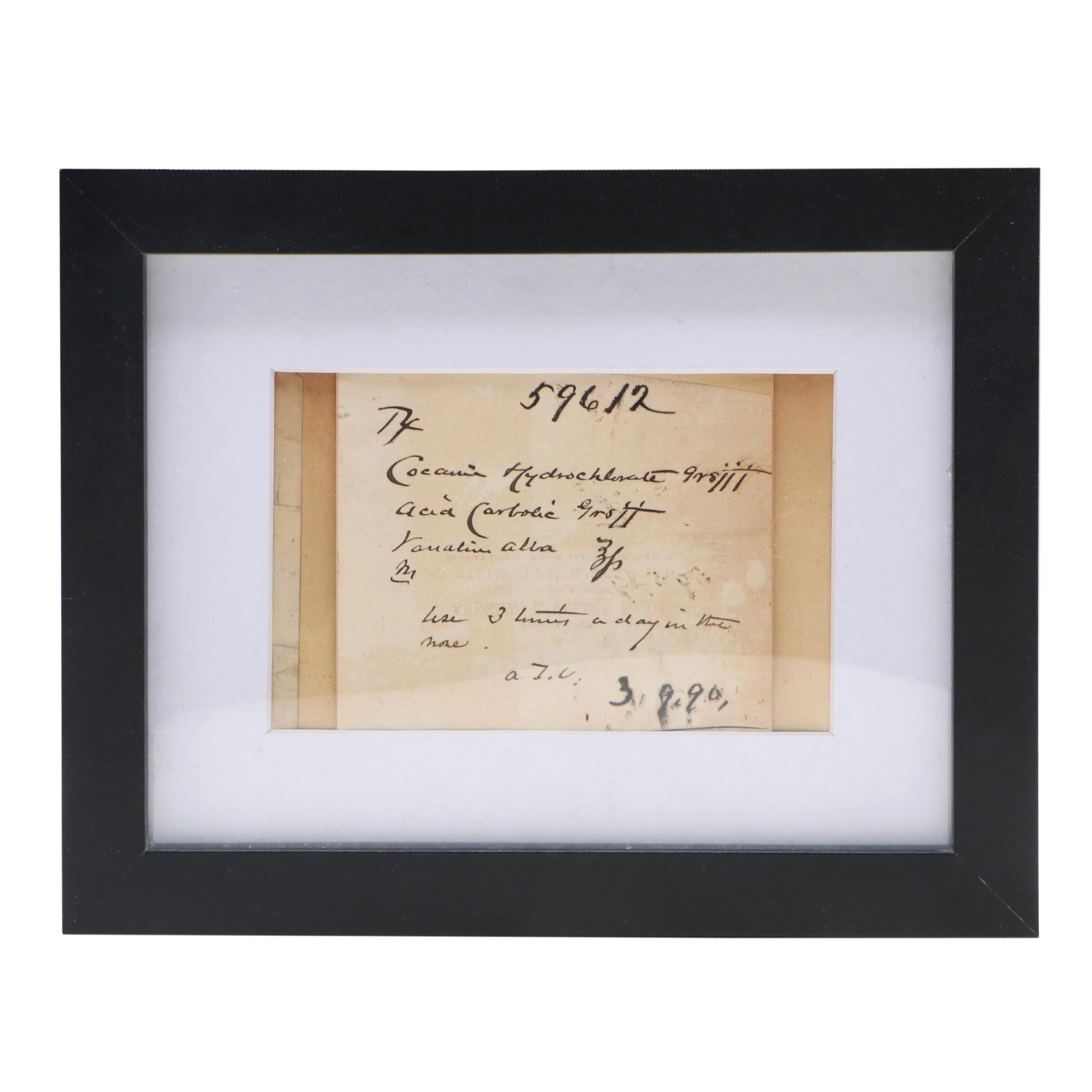 Prescription Form for Cocaine, 1890