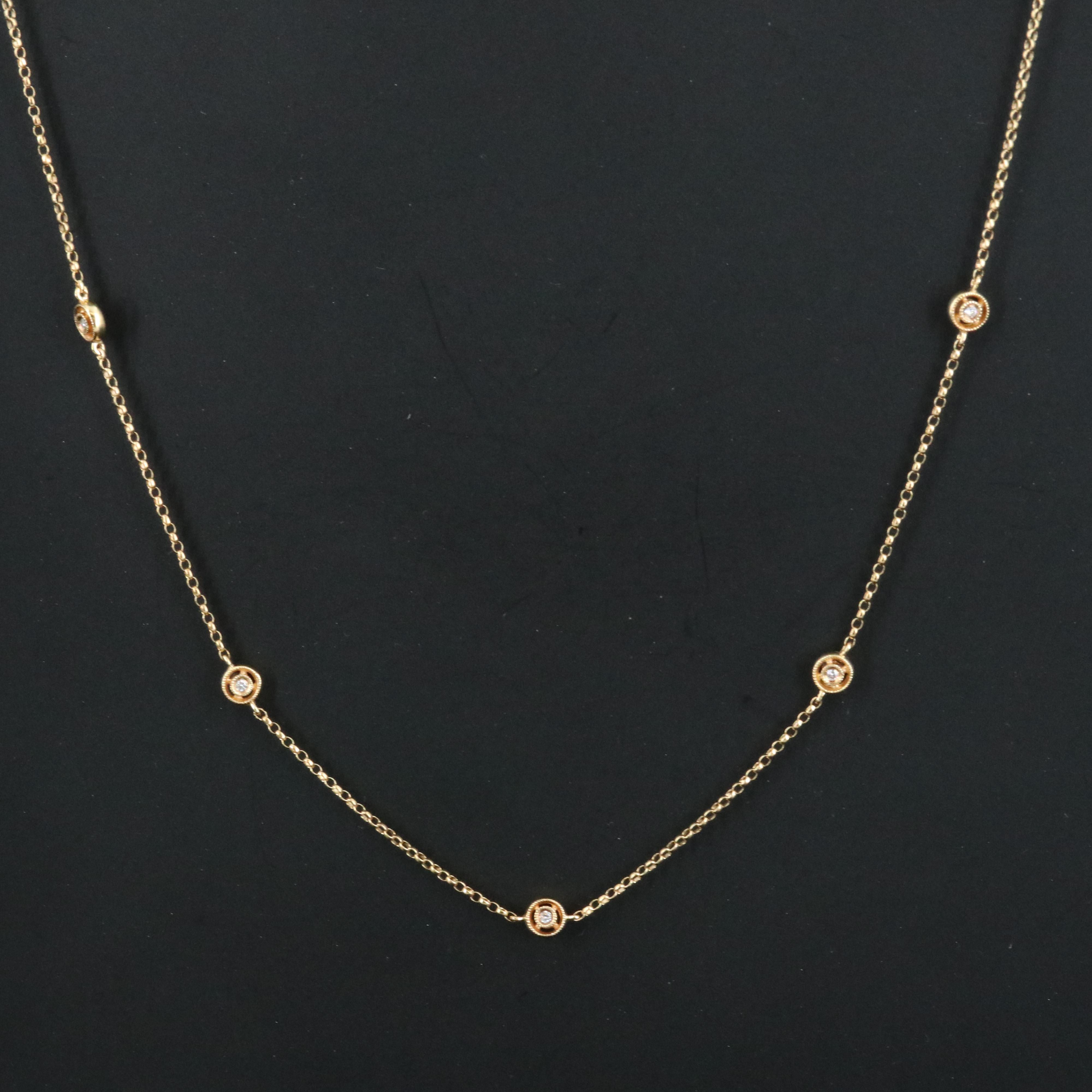 Gabriel & Co. 14K 0.28 CTW Diamond Station Necklace
