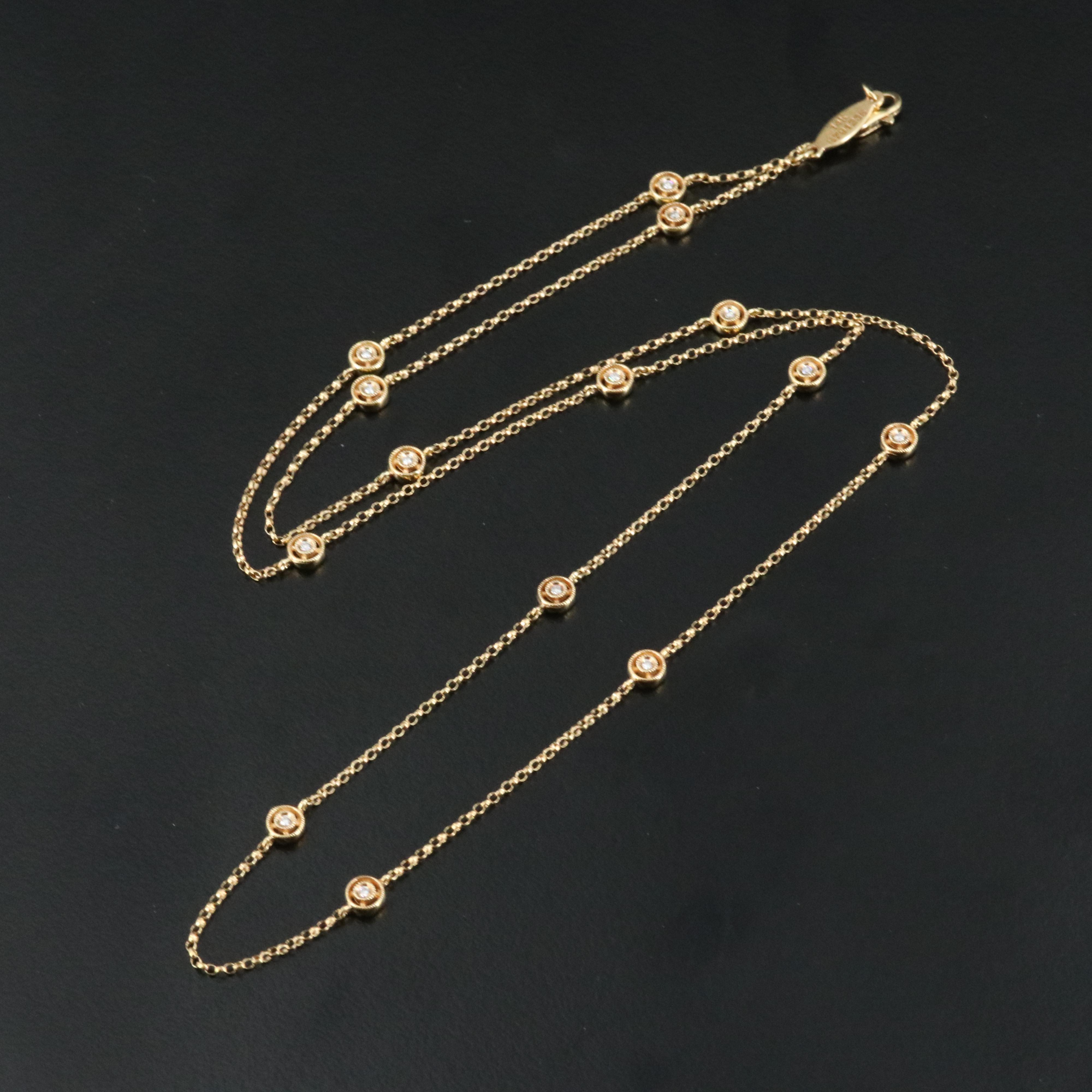 Gabriel & Co. 14K 0.28 CTW Diamond Station Necklace