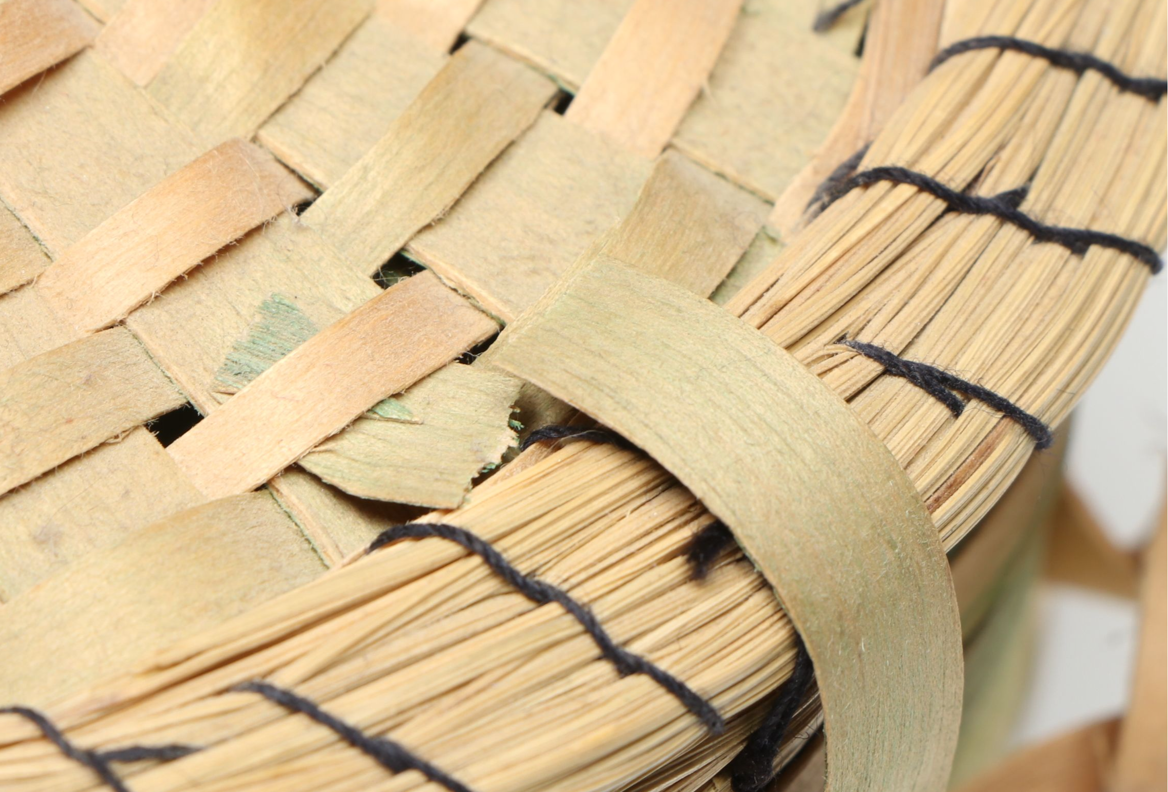 Rosie Ermatinger Mohawk Black Ash and Sweetgrass Lidded Sewing Basket