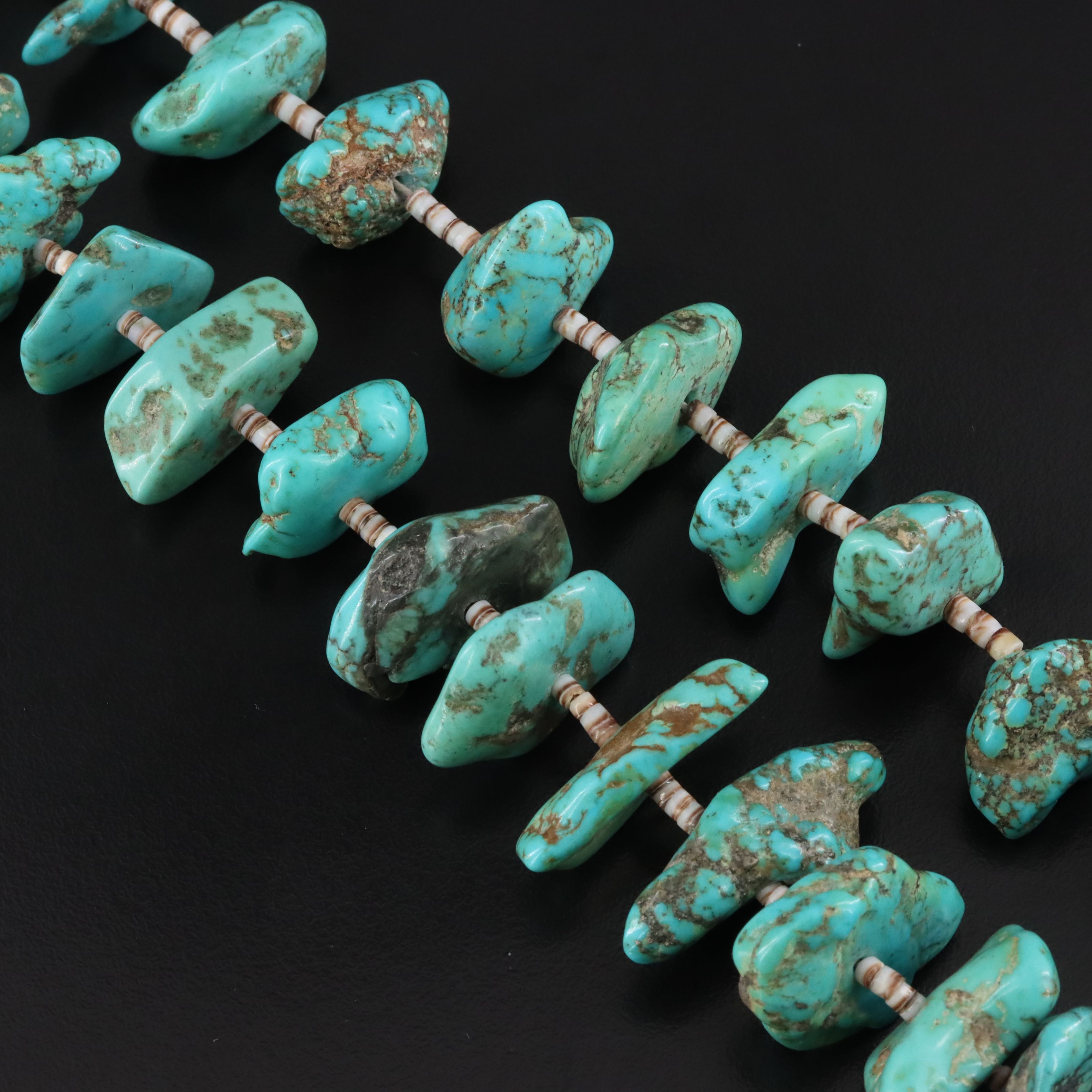 Southwestern Turquoise and Shell Heishi Bead Necklace