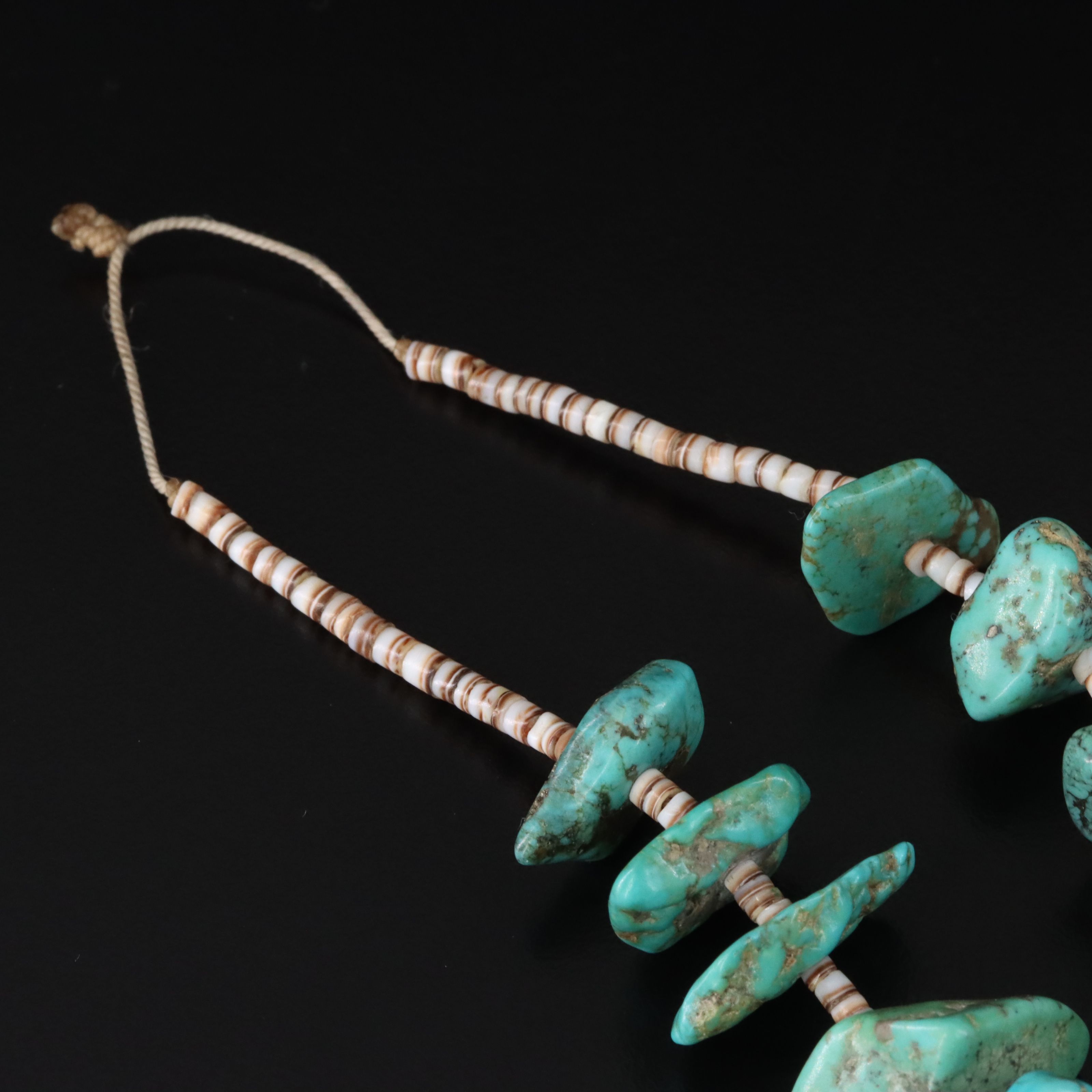 Southwestern Turquoise and Shell Heishi Bead Necklace