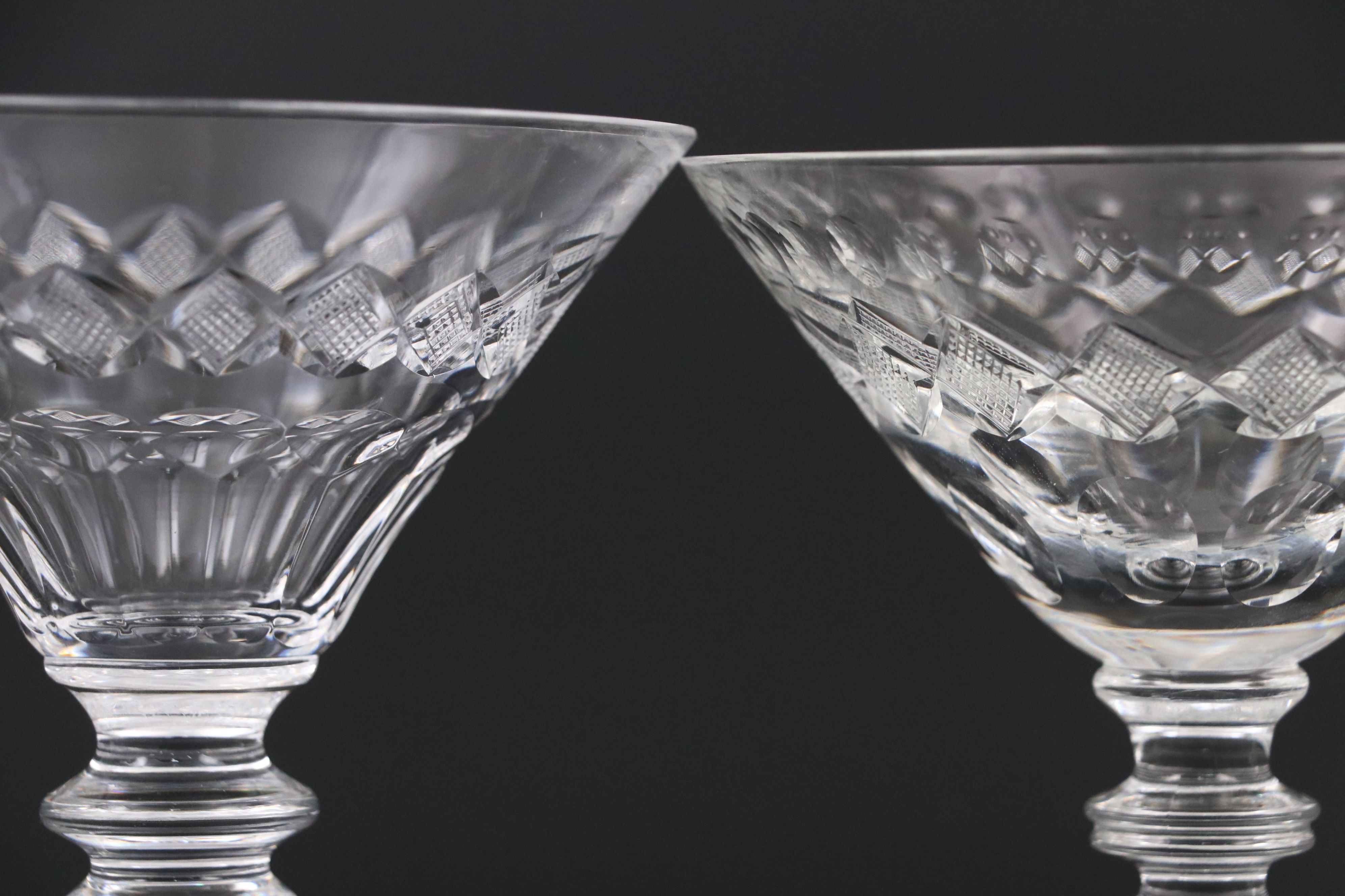 Hawkes Etched Diamond Glass Champagne Glasses