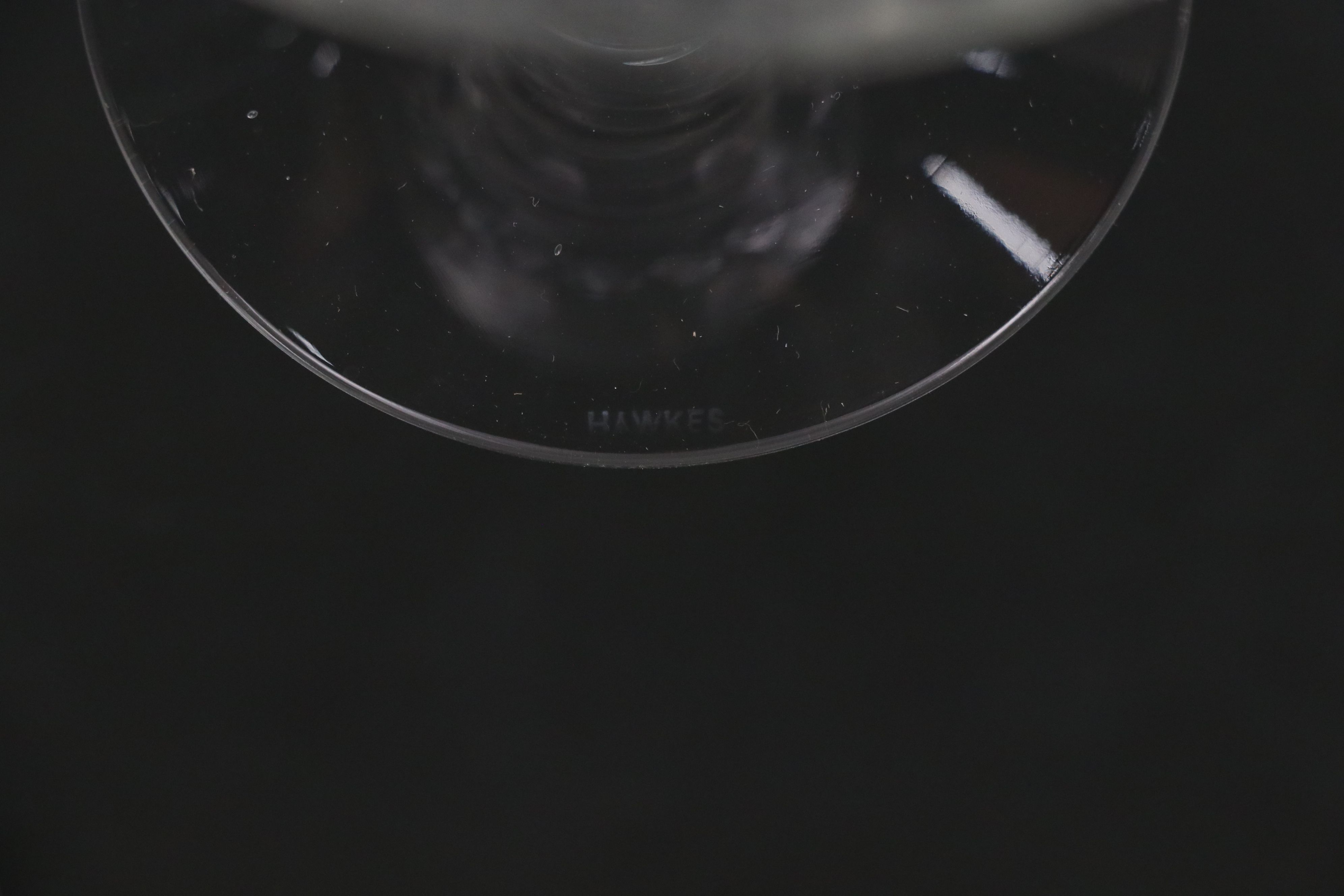 Hawkes Etched Diamond Glass Champagne Glasses