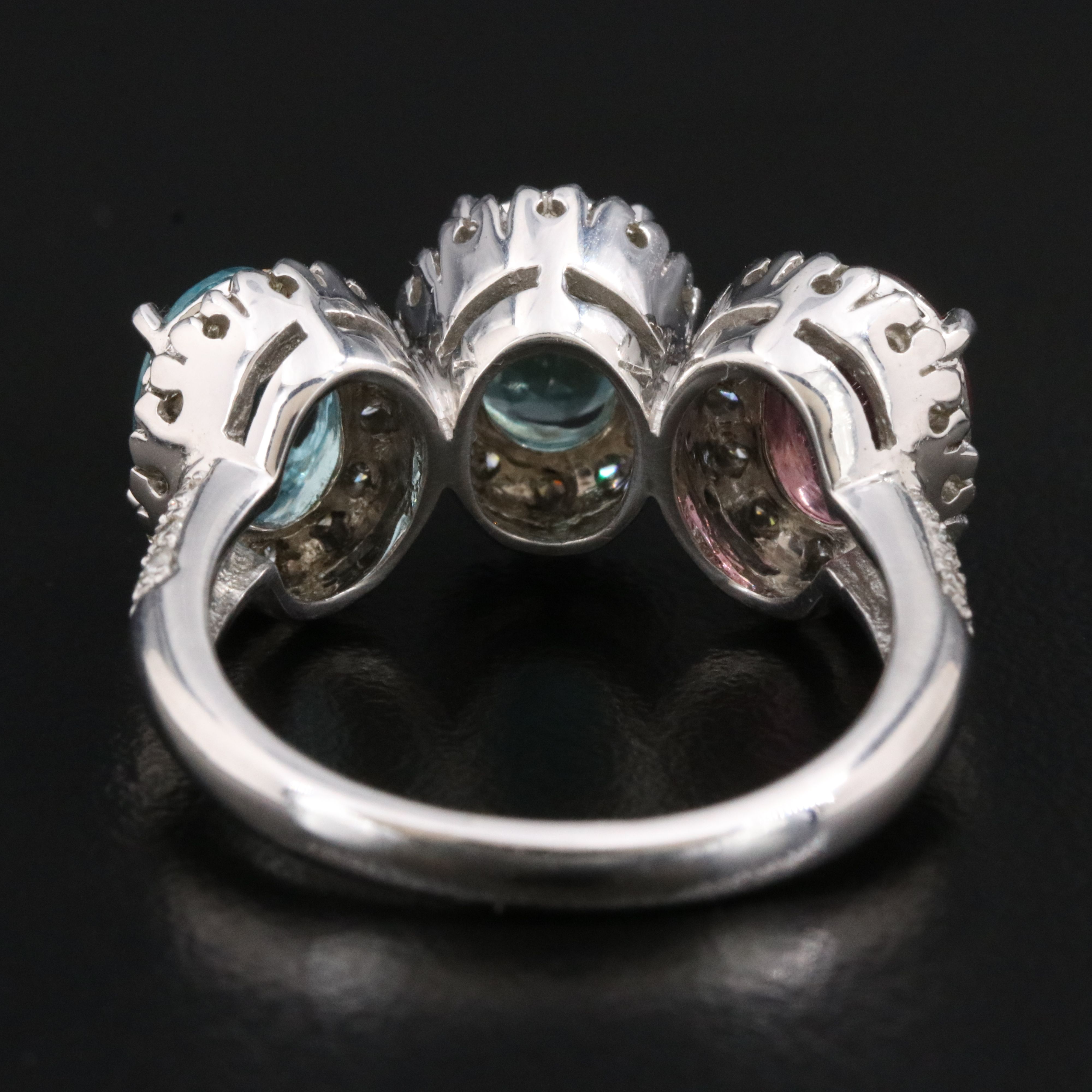 18K Chrysoberyl, Tourmaline and Diamond Ring with GIA Report