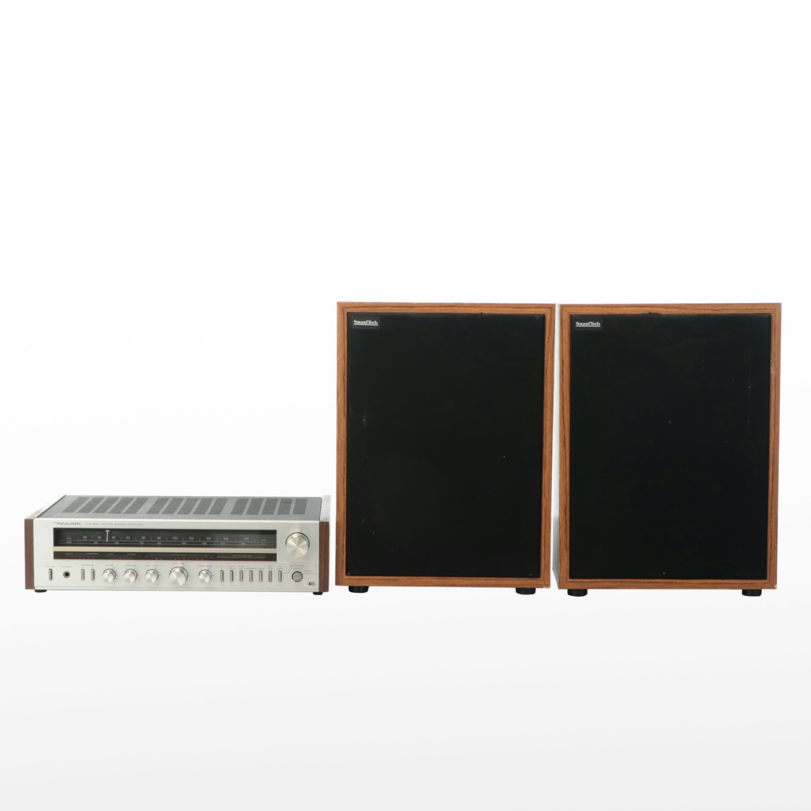 Realistic AM/FM Stereo Receiver with SoundTech MDF Loudspeakers Pair