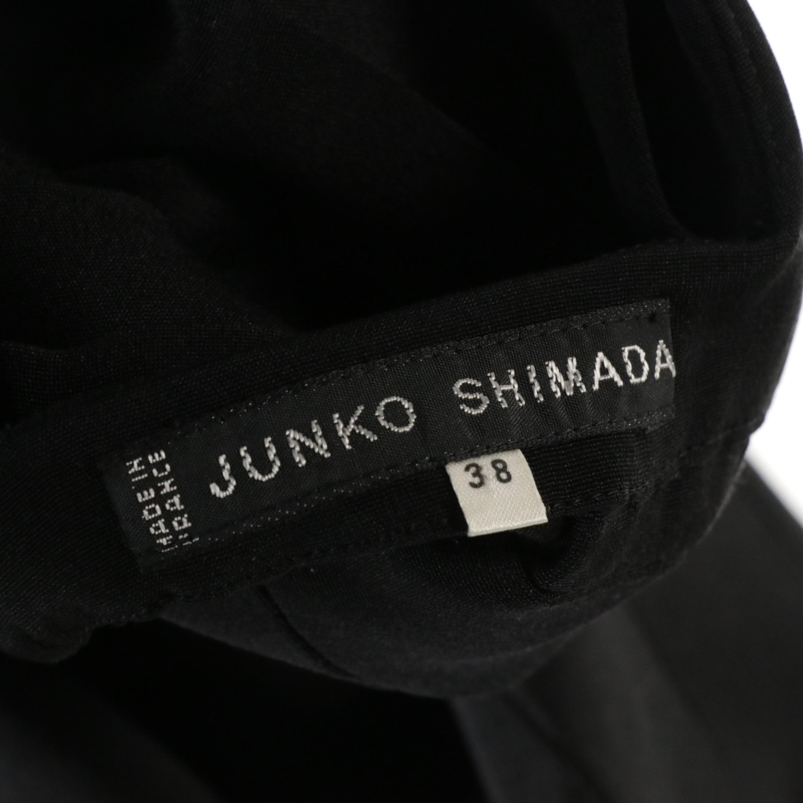 Junko Shimada Black Silk Panel Pleat Sleeveless Dress with Open Back