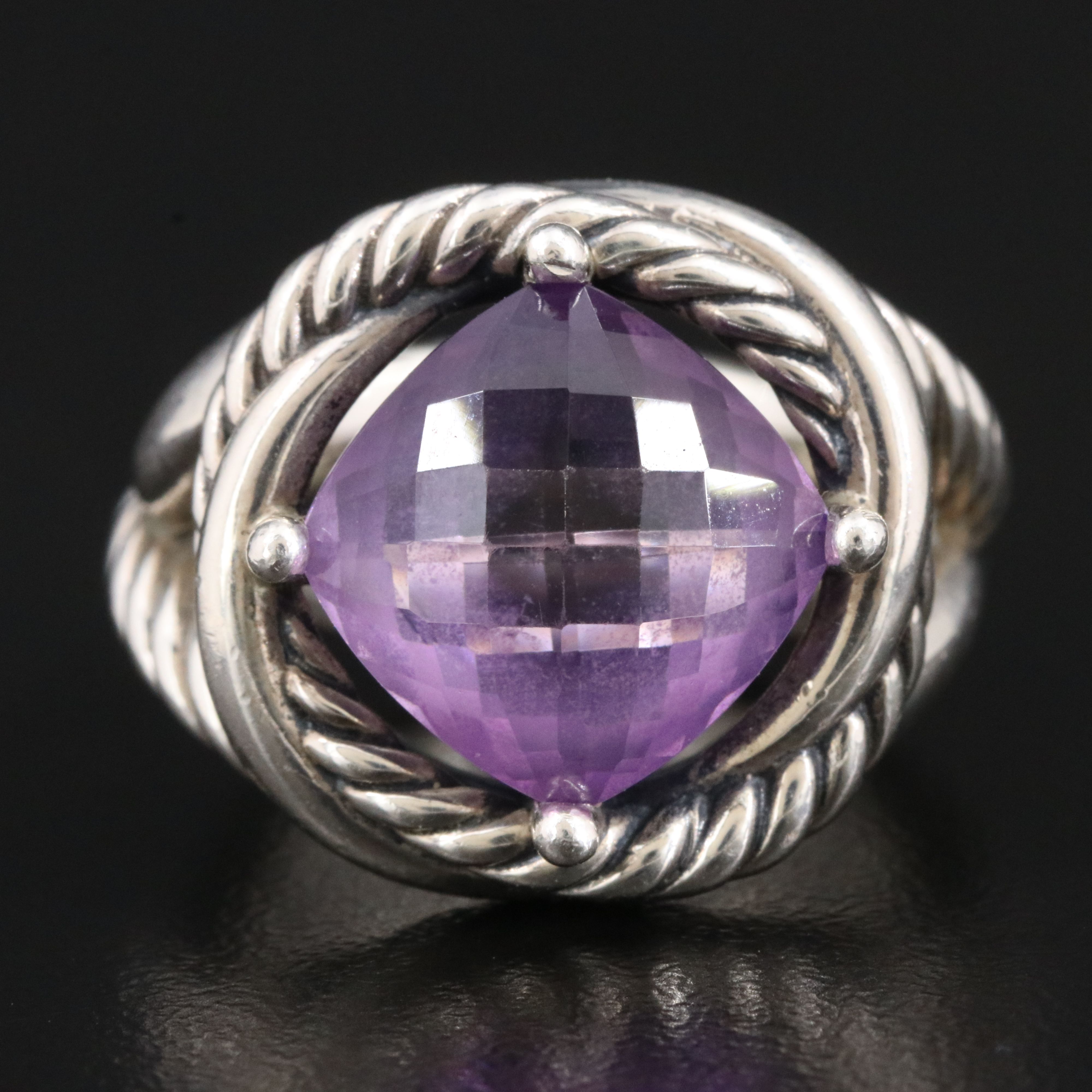 David Yurman Infinity Sterling Amethyst Ring