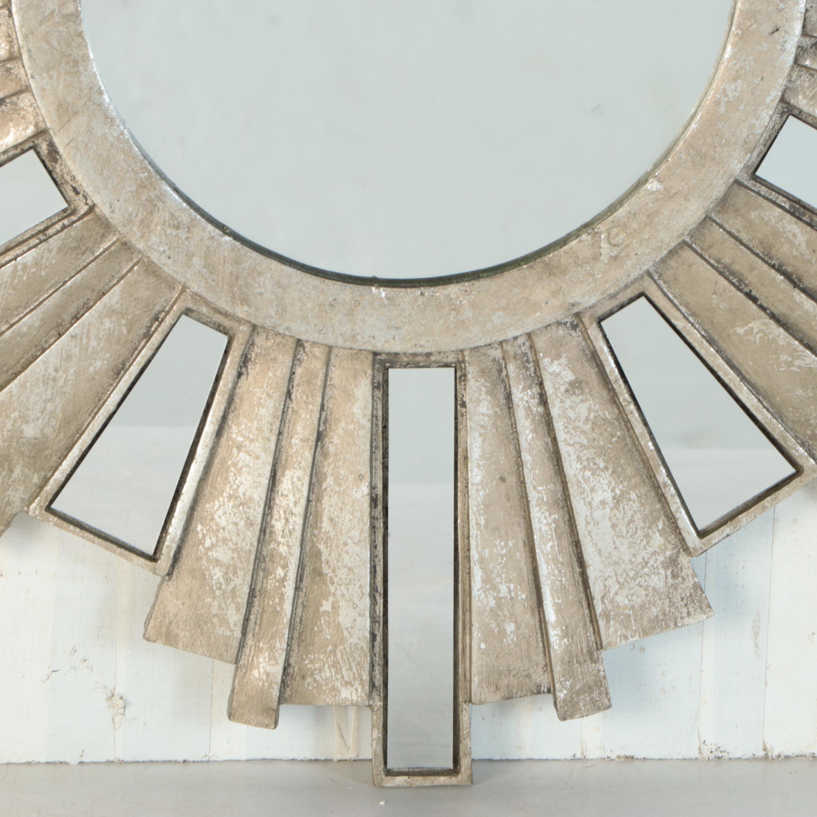 Wood Sunburst Wall Mirror