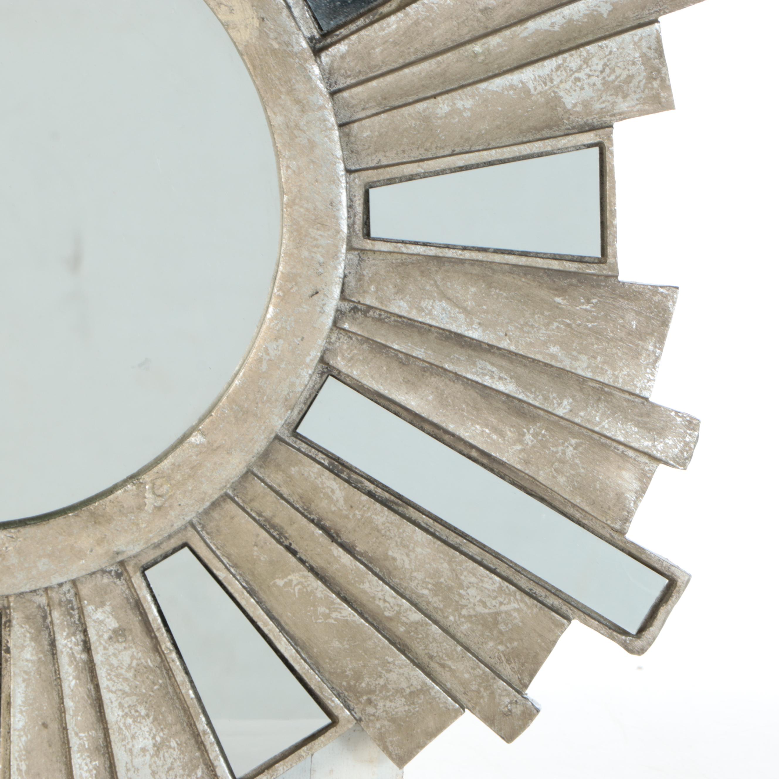 Wood Sunburst Wall Mirror