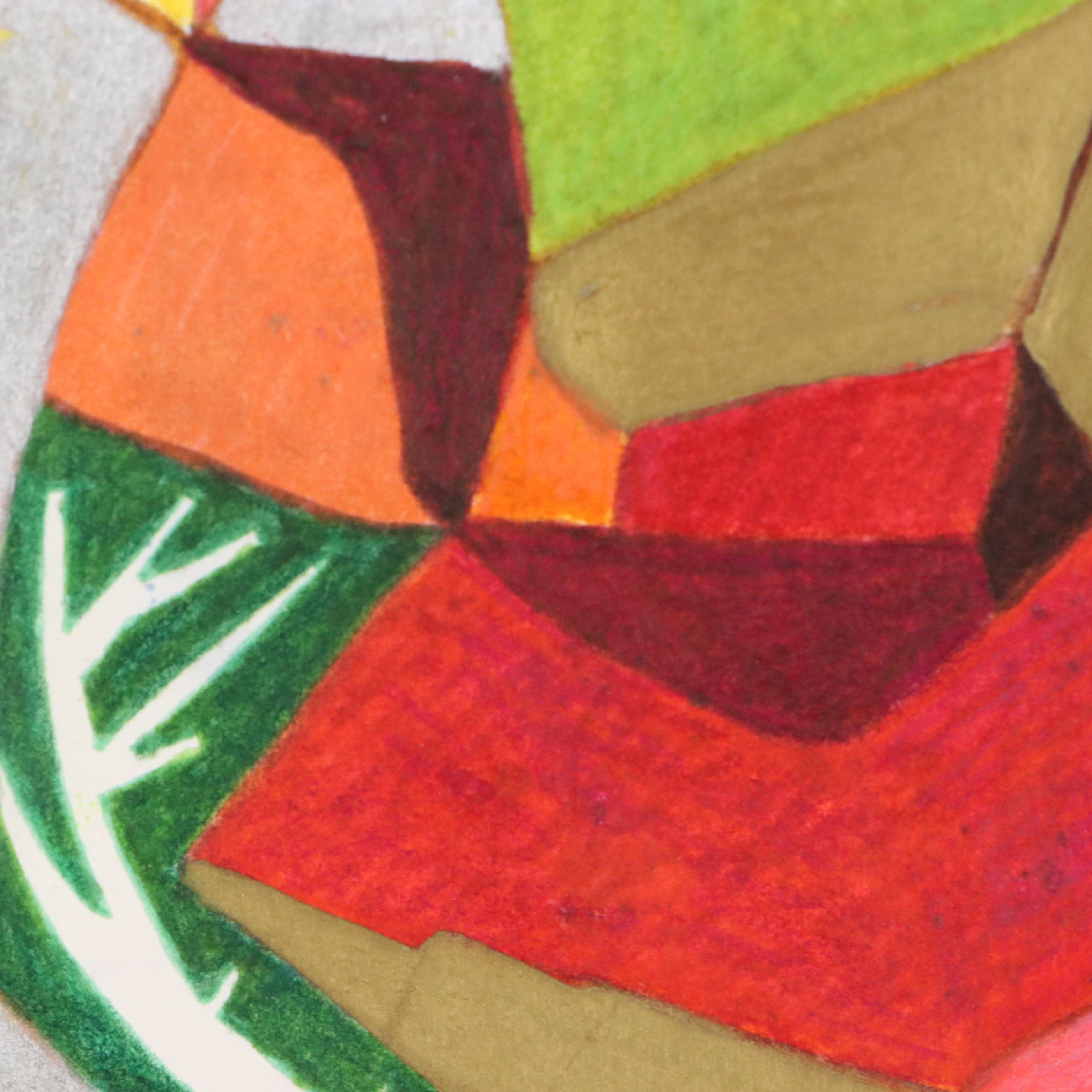 Evelyn Marx Mixed Media Drawing "The Summit," Late 20th Century