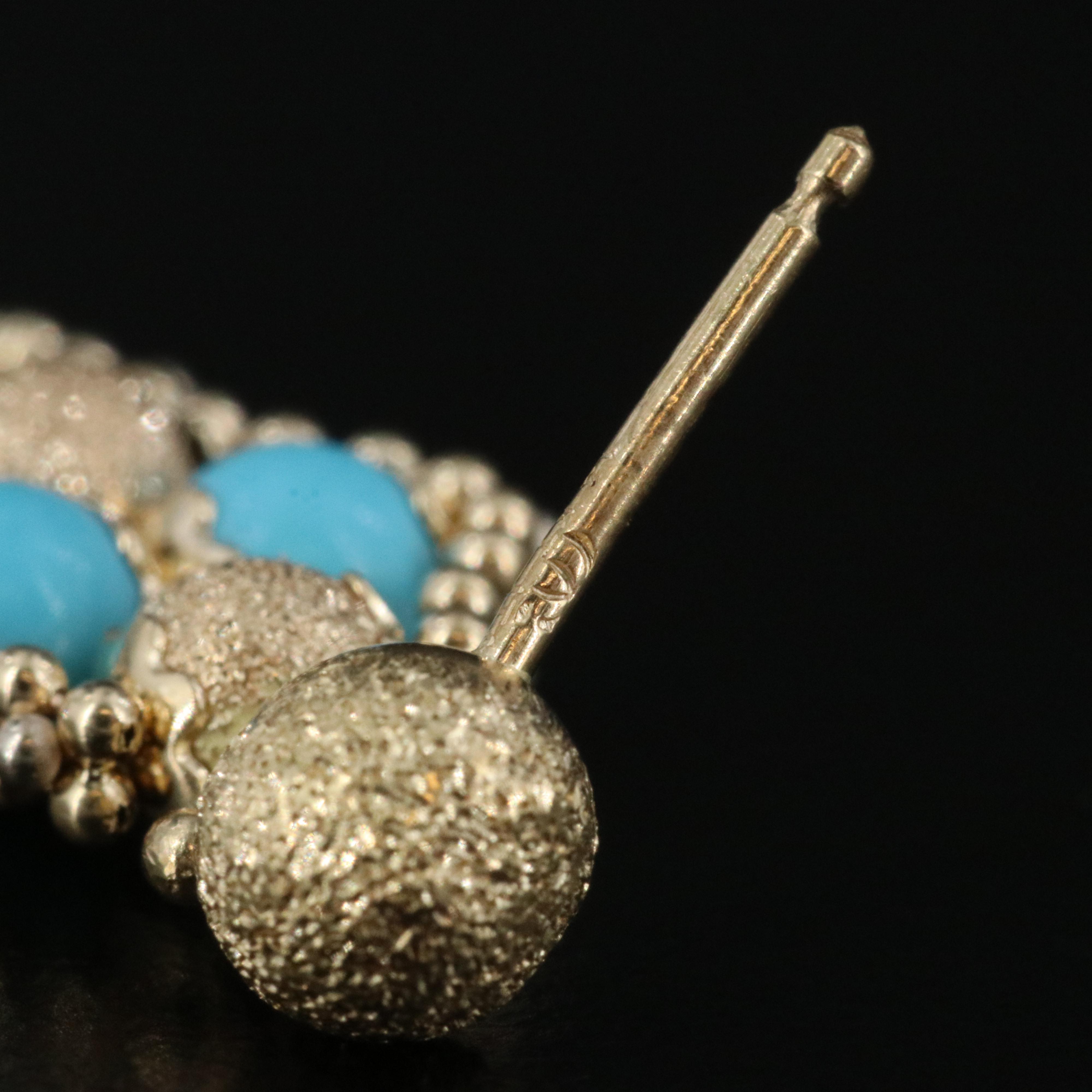 14K Turquoise Tassel Earrings