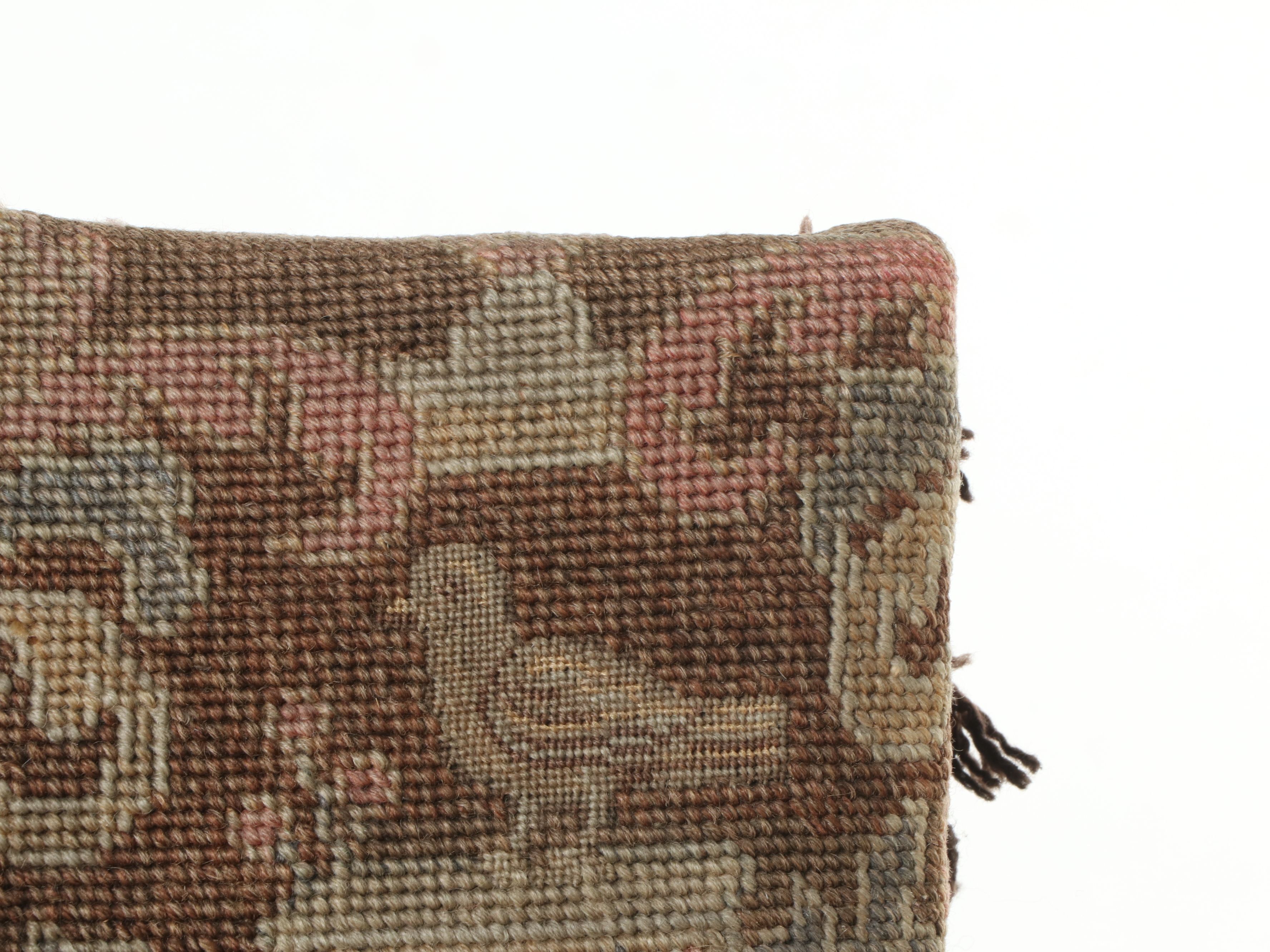 Louis XIII Style Carved Wood Armchair with Jacquard Woven Upholstery