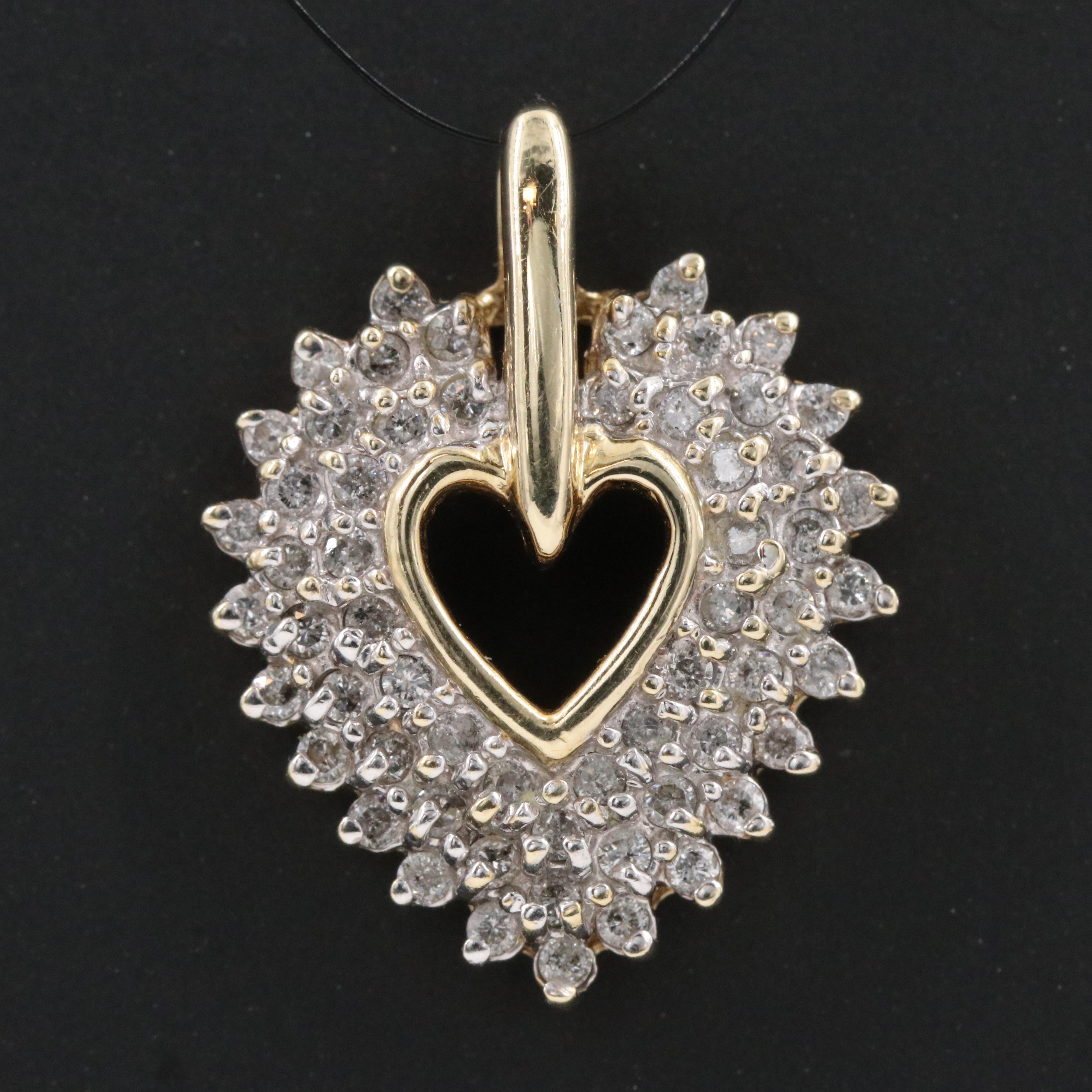 14K 0.88 CTW Diamond Heart Pendant