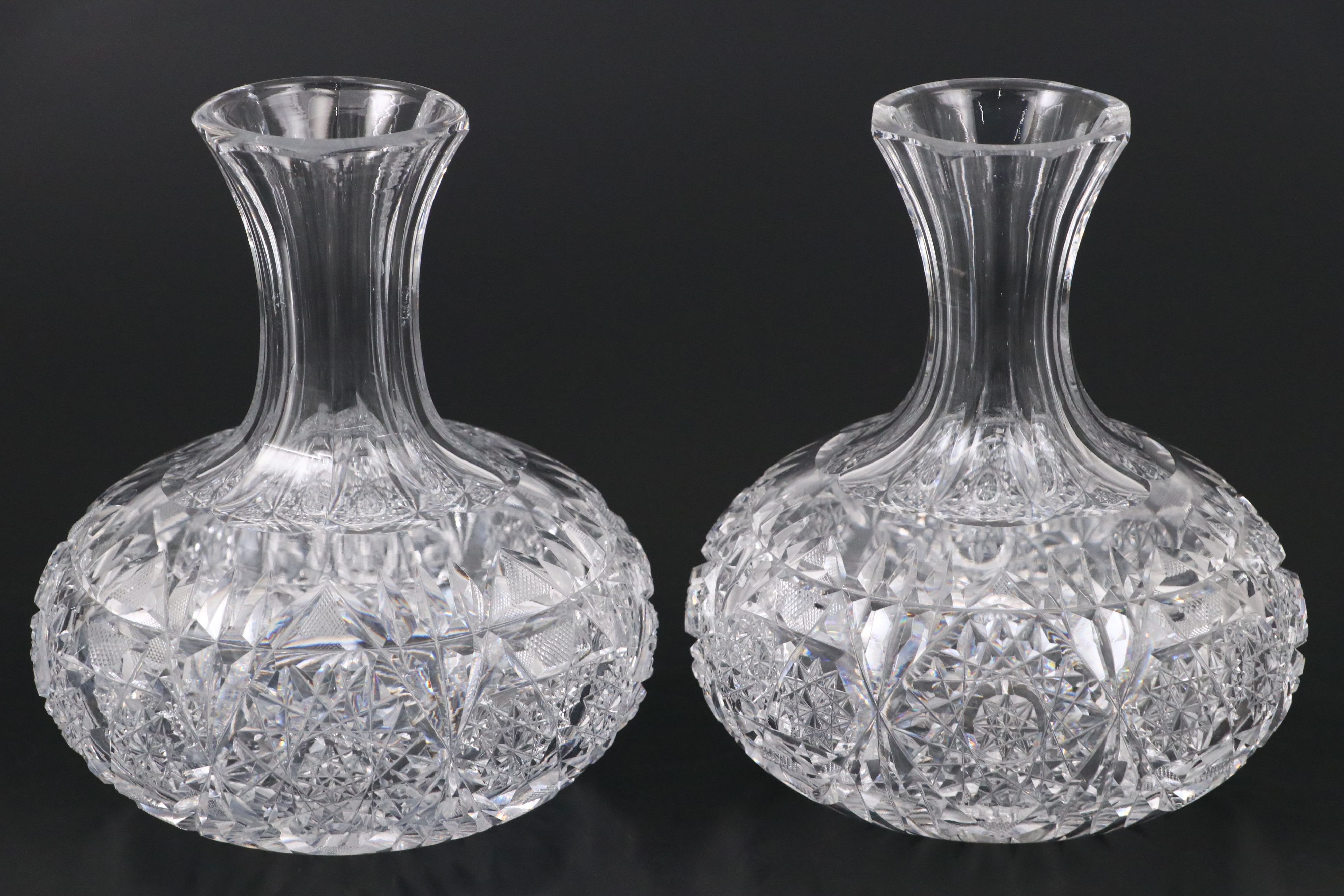 American Brilliant Cut Crystal Decanters and Pitcher