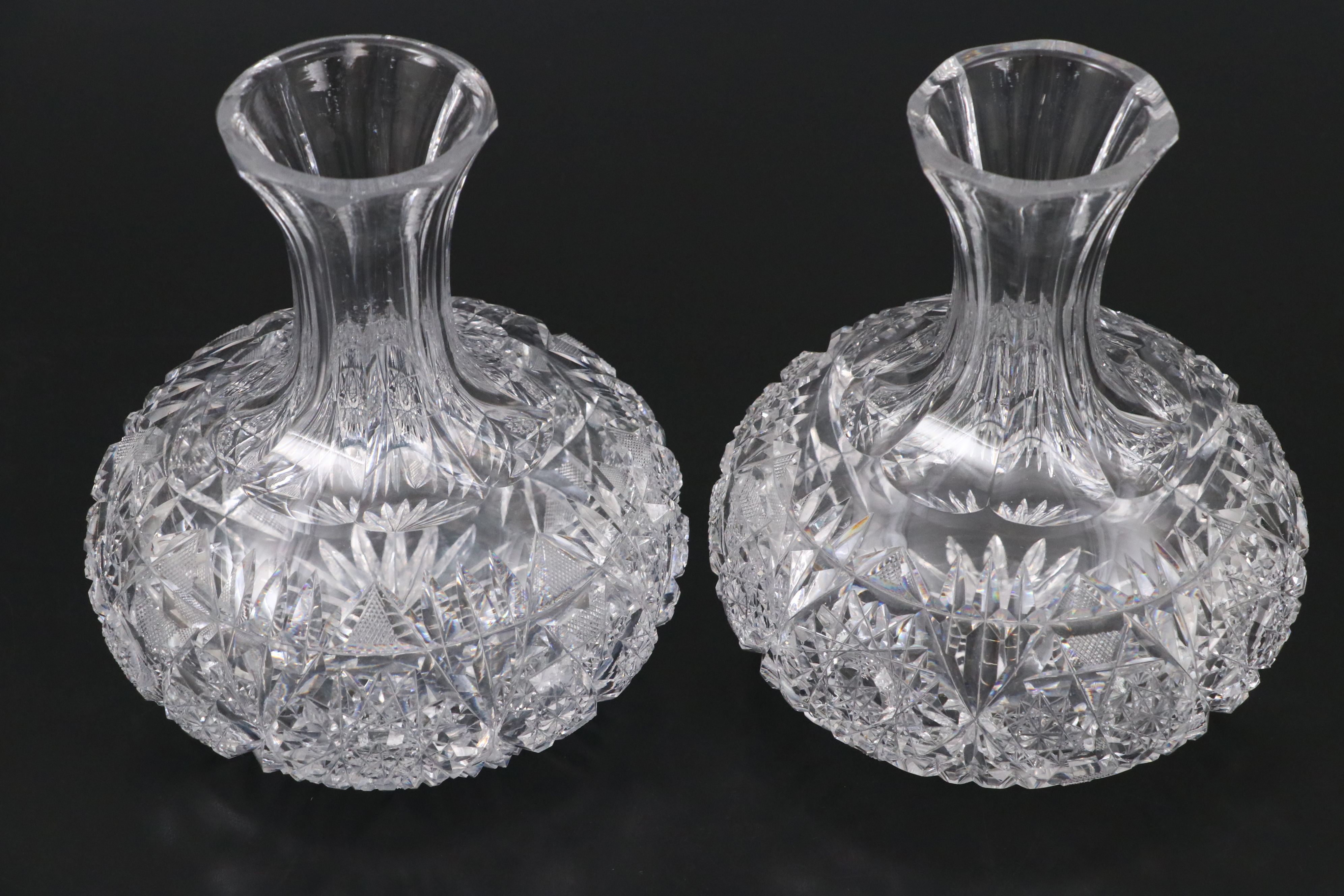 American Brilliant Cut Crystal Decanters and Pitcher