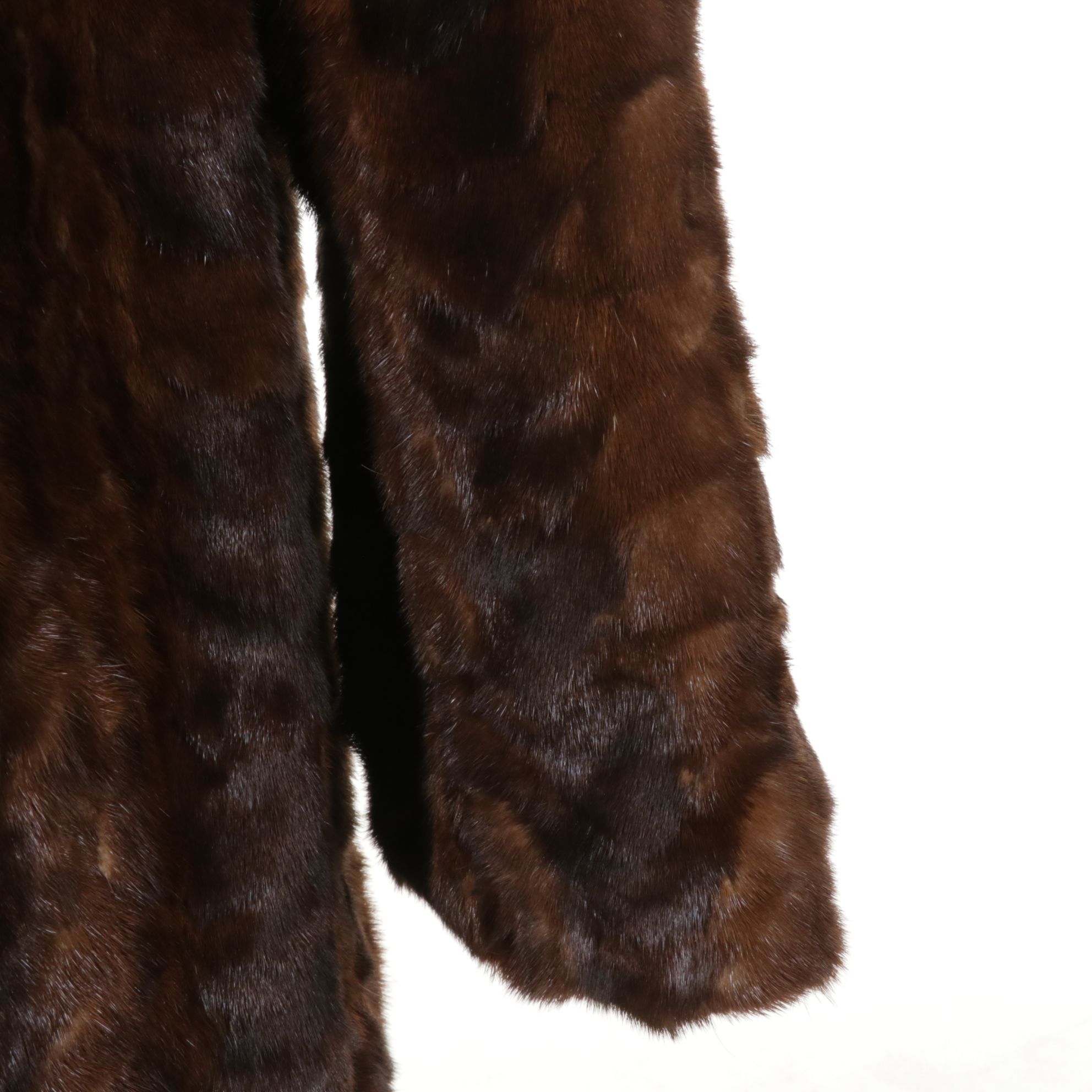 Herringbone Mahogany Mink Fur Swing Coat by Alaska-Arctic Furs