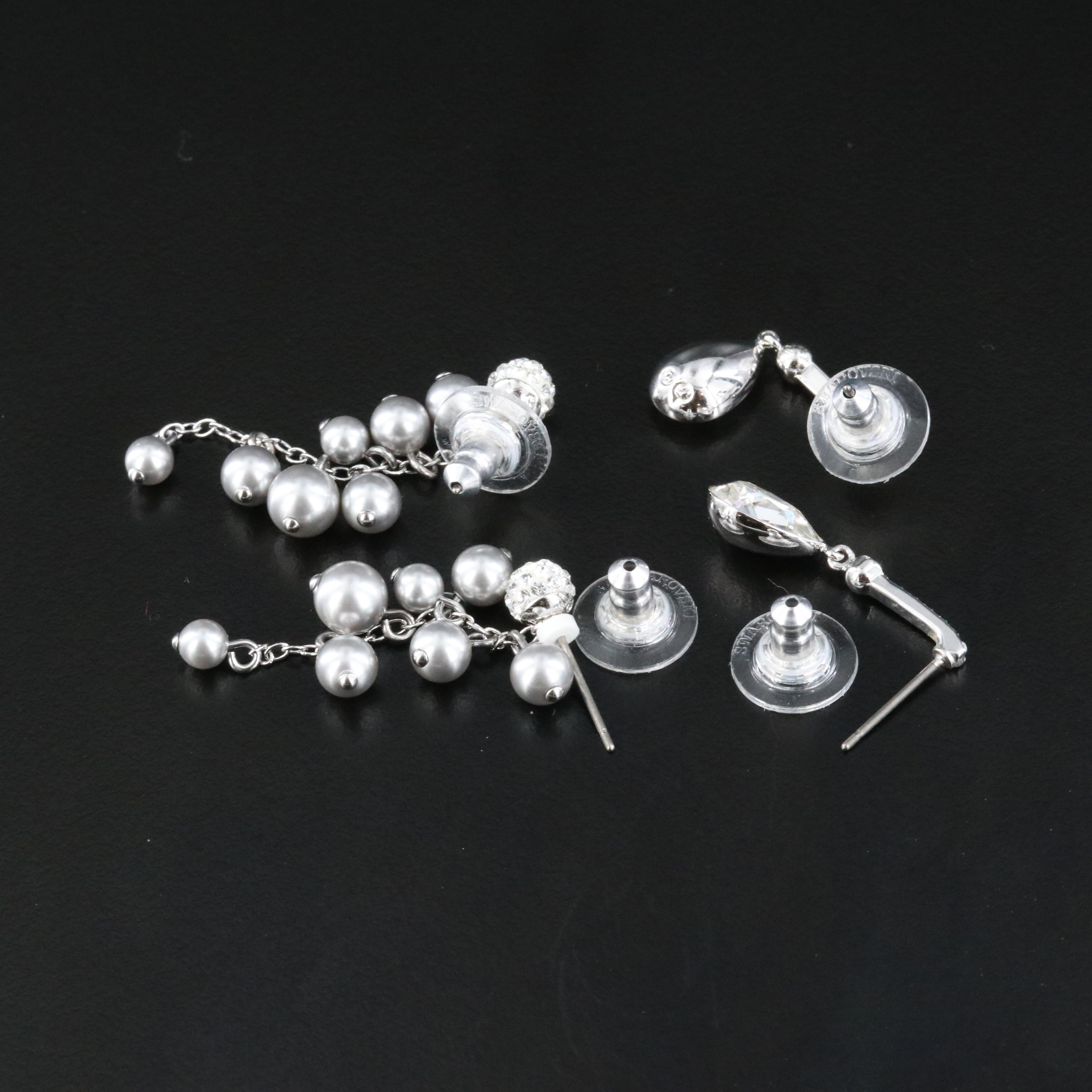 Swarovski Crystal Drop Earrings and Rumor Drop Earrings