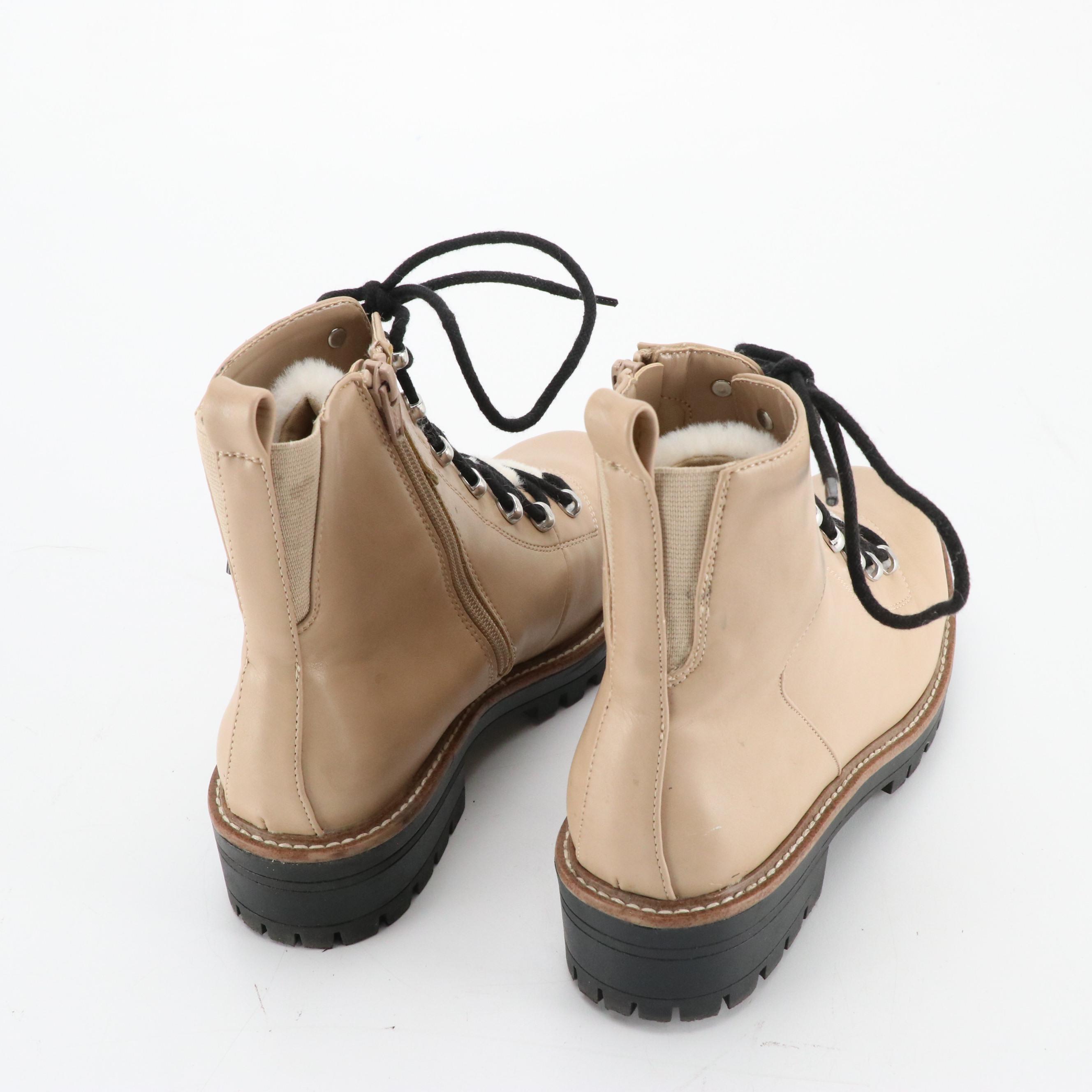 A New Day Faux Leather Combat Boots with Faux Fur Accents