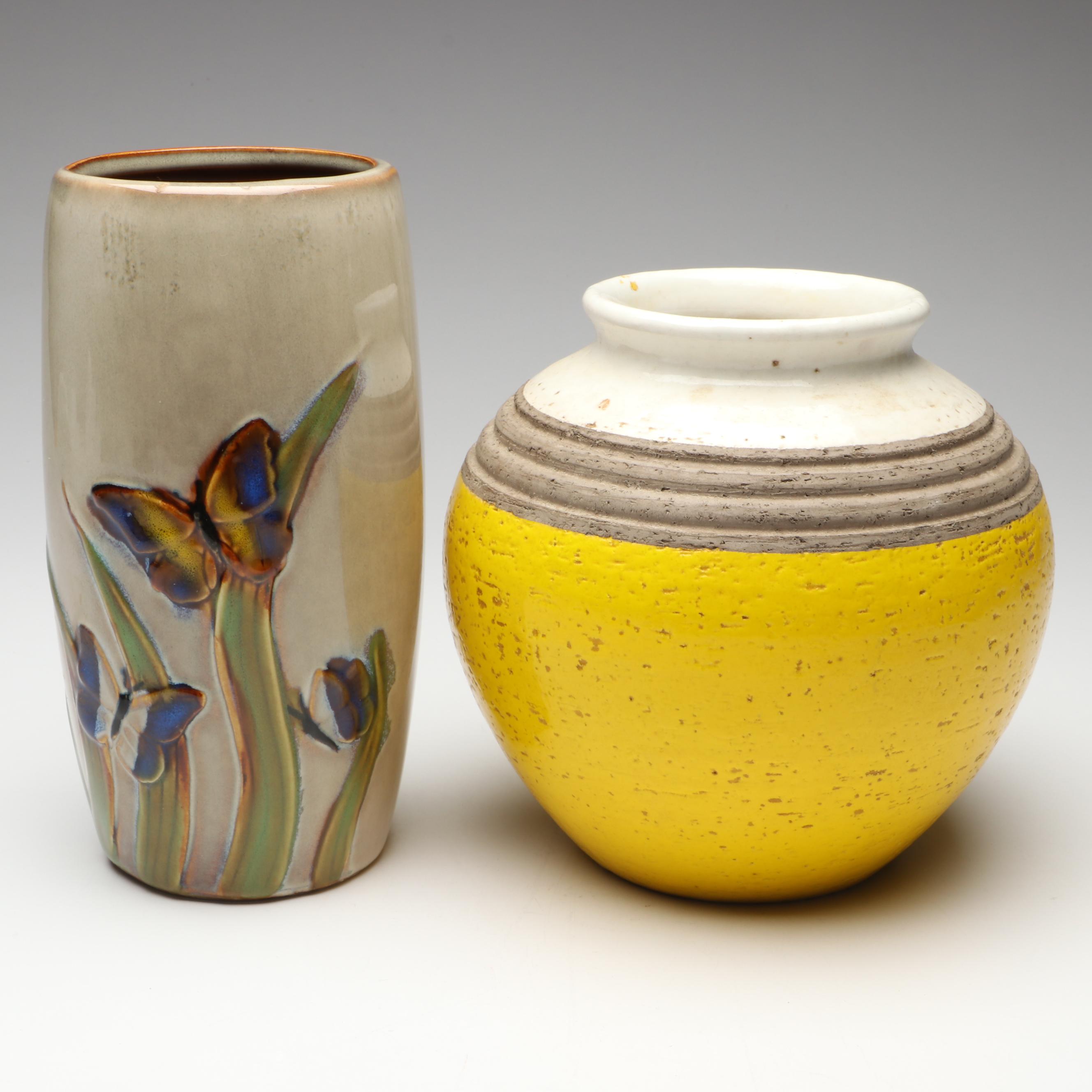Bitossi Mid-Century Stoneware Pot with Other Ceramic Vases