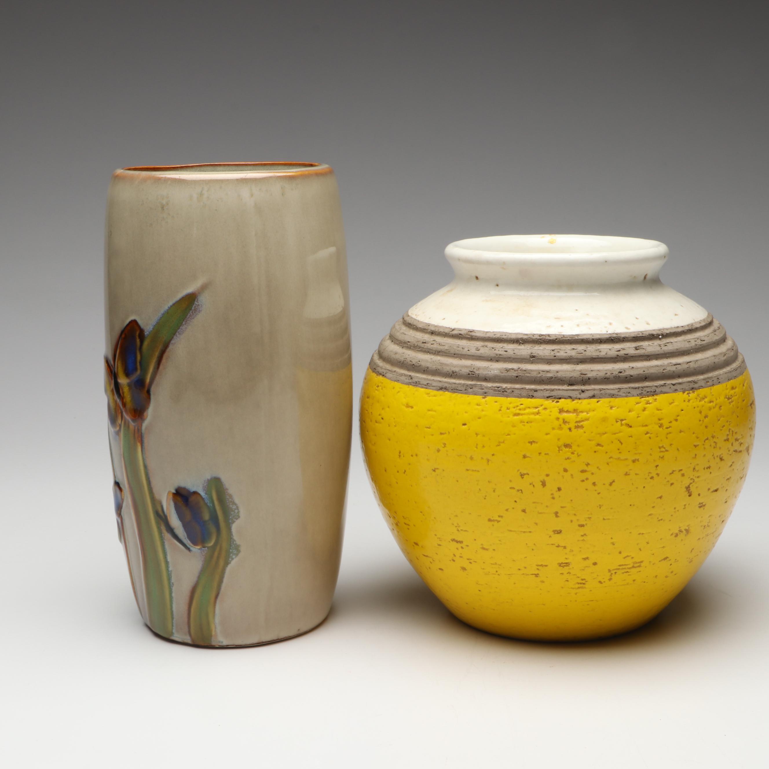 Bitossi Mid-Century Stoneware Pot with Other Ceramic Vases