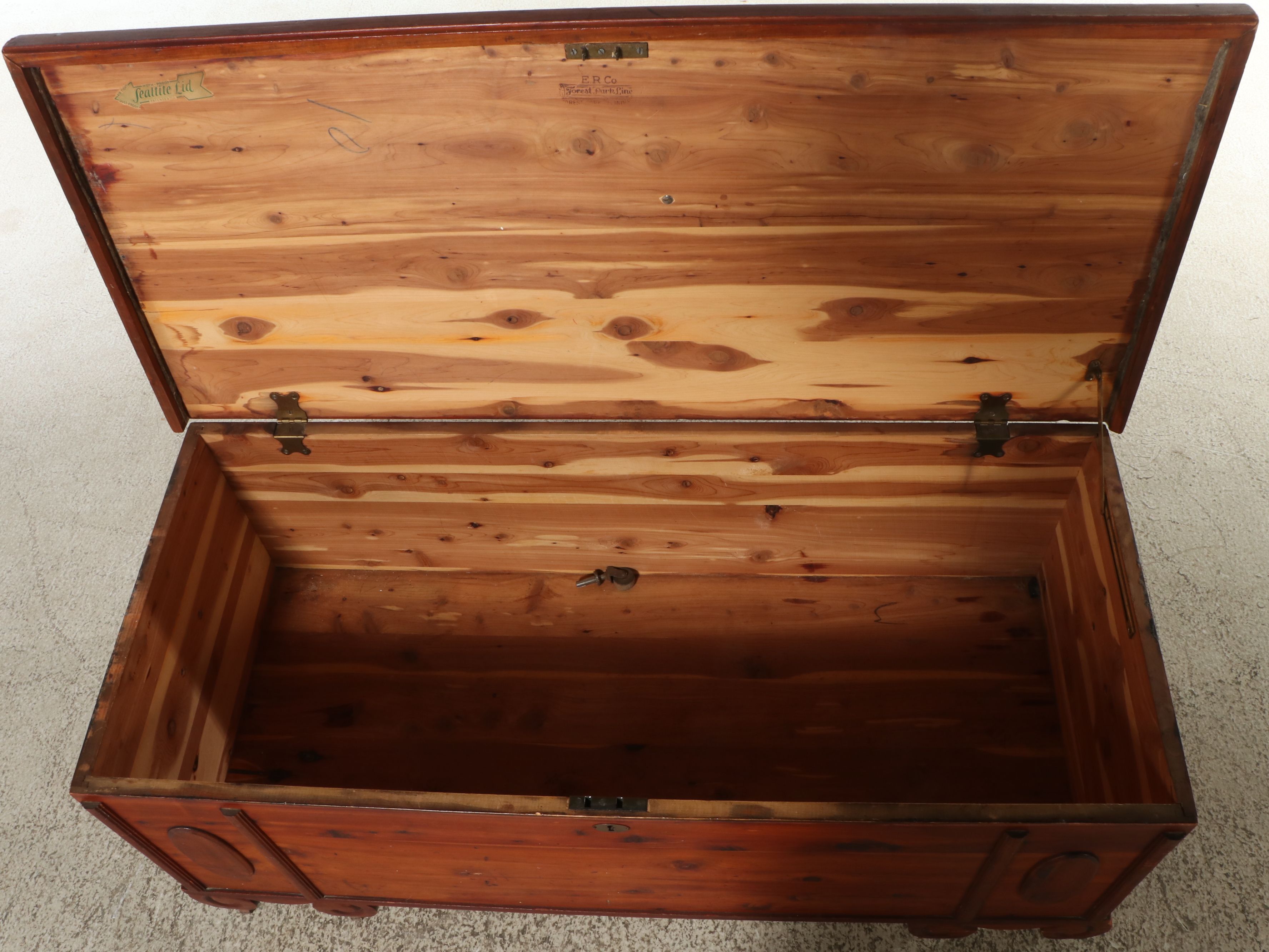 Ed Roos "Forest Park Line" Cedar Blanket Chest, Mid-20th Century