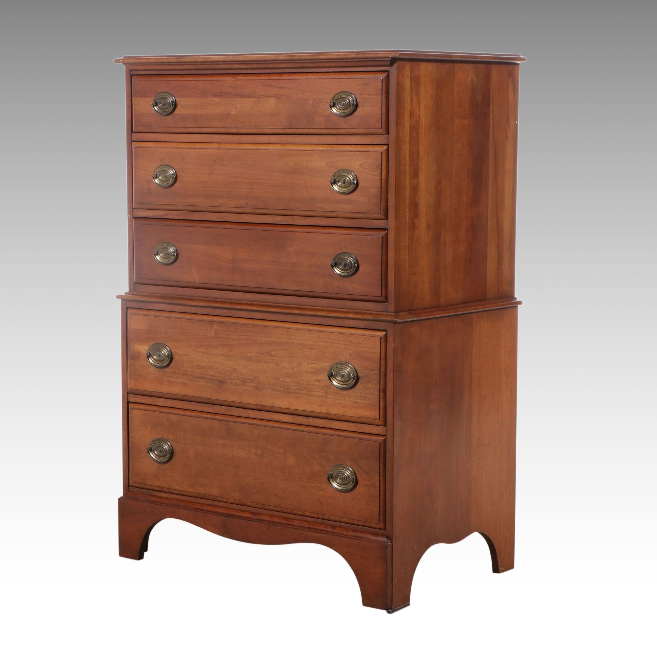 Davis Cabinet Company Federal Style Cherry Chest on Chest
