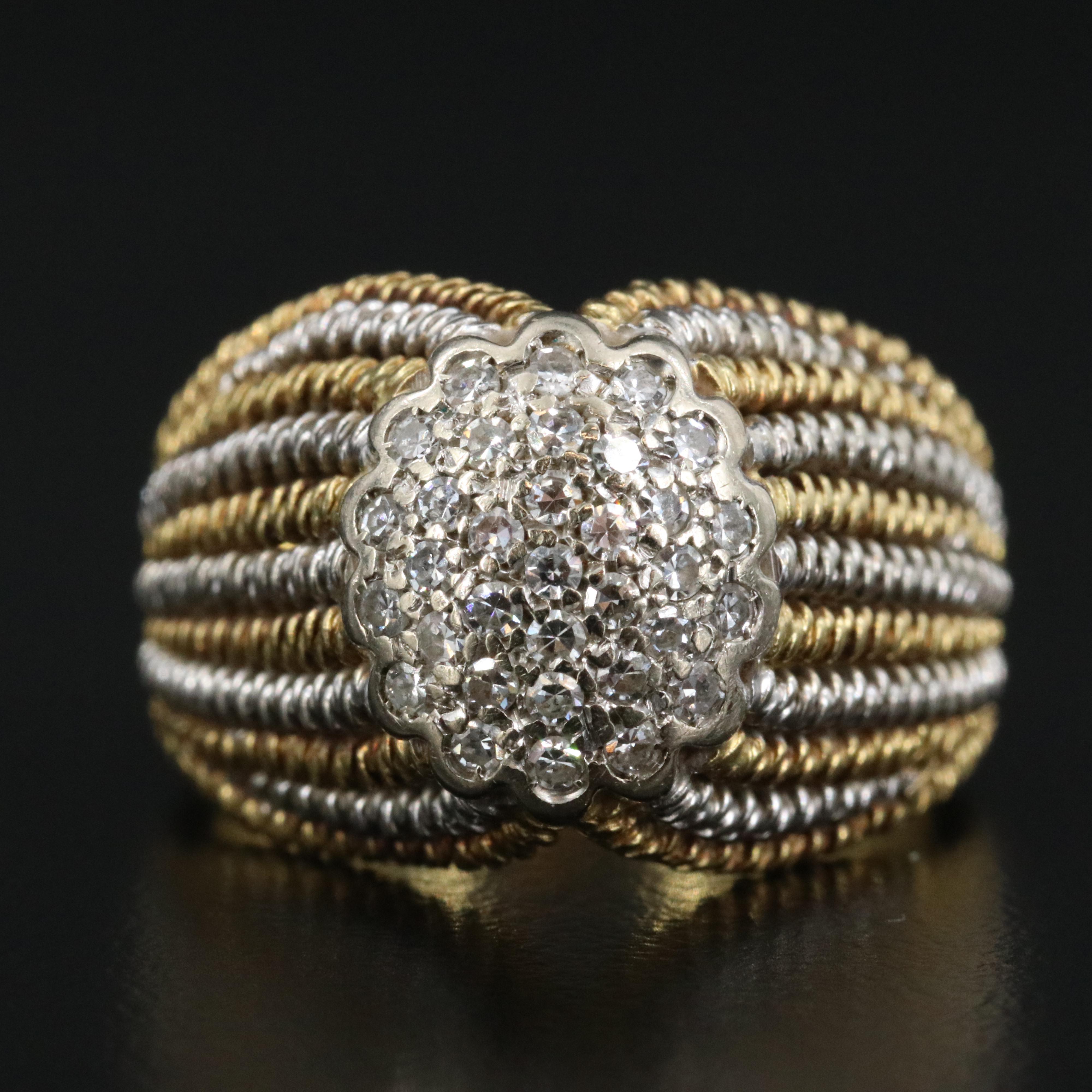 18K 0.37 CTW Diamond Rope Ring
