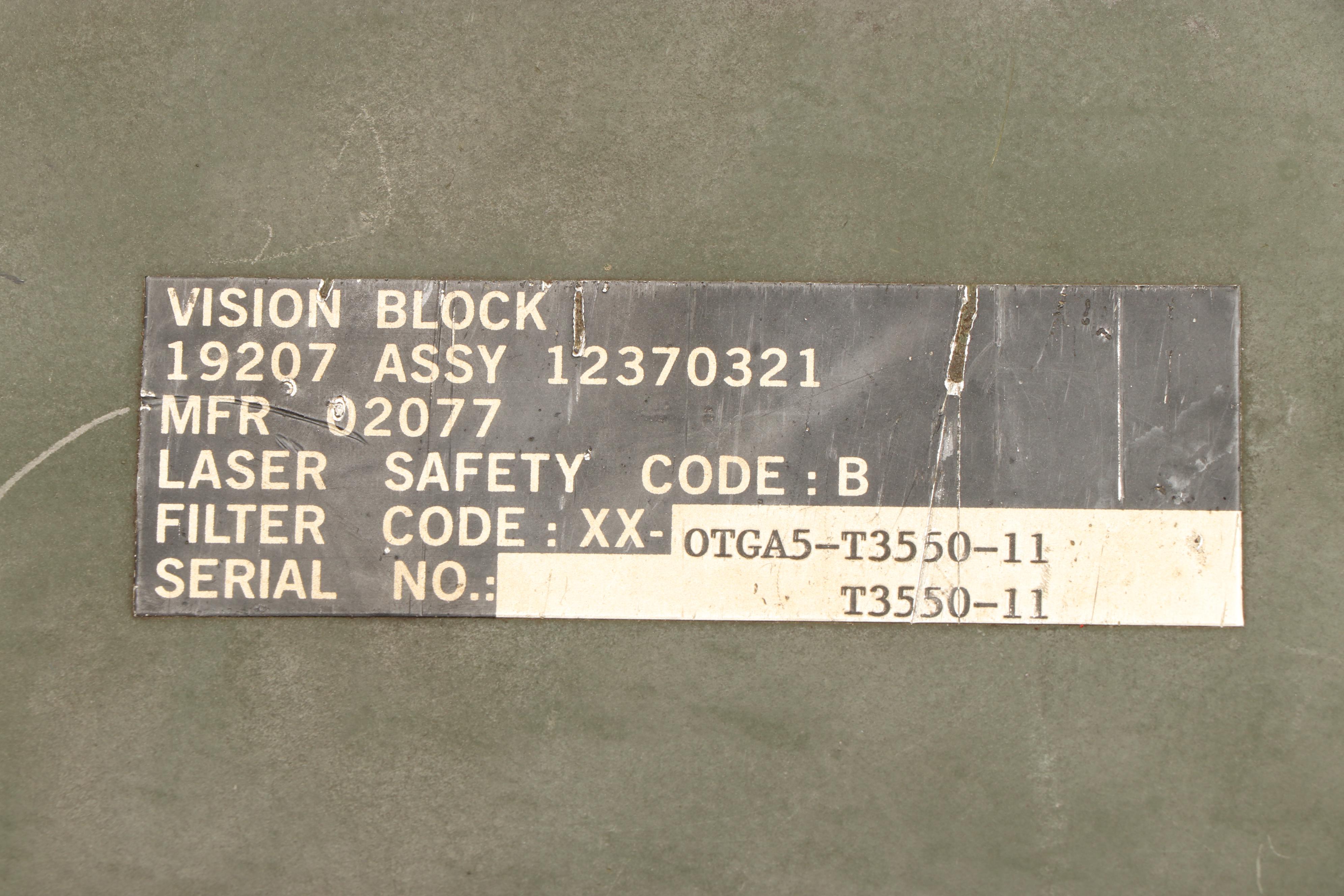 M2/M3 Bradley Fighting Vehicle Laser-Protective Vision Block