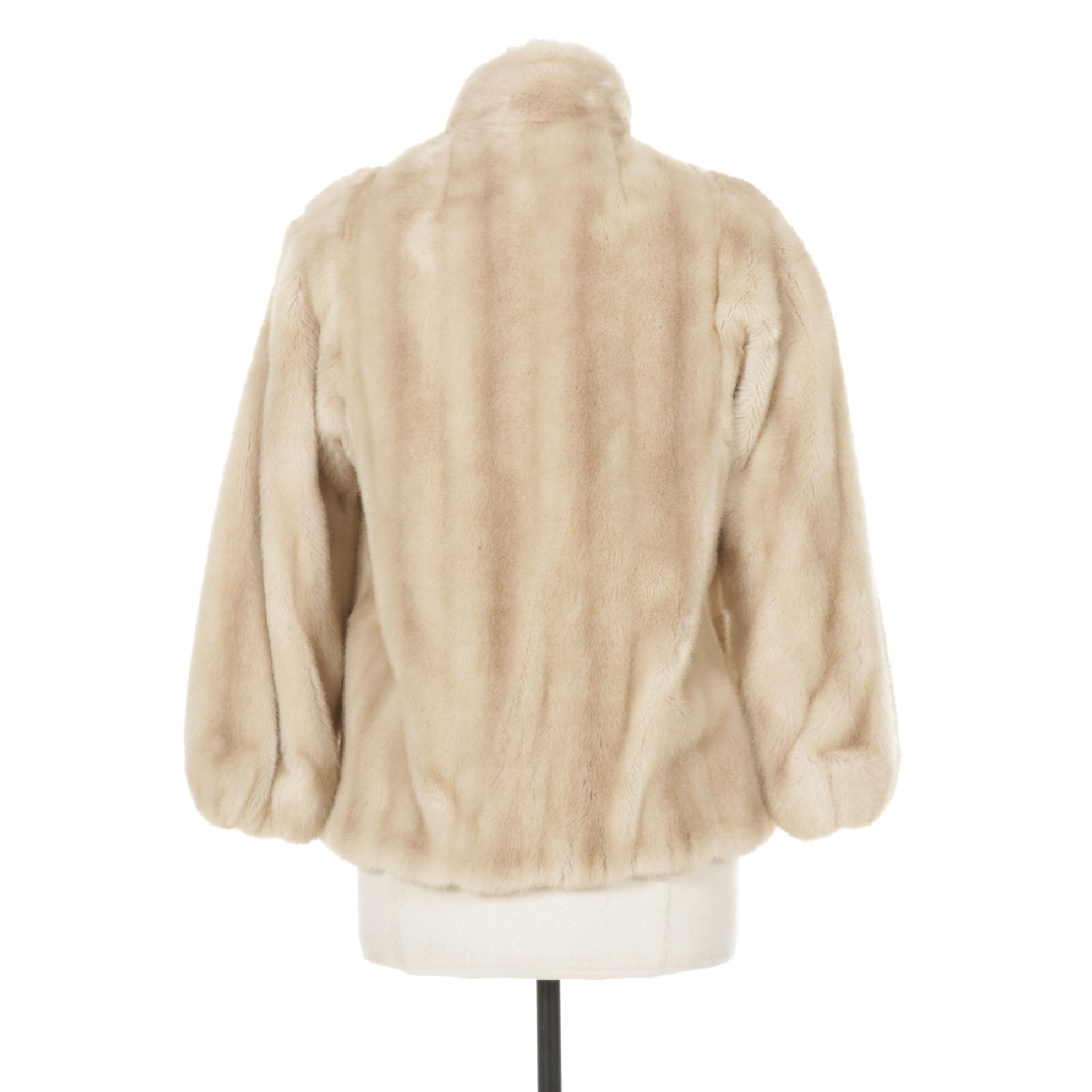 Circa 1960s Cream Faux Mink Fur Jacket by Grandella II & Sportowne