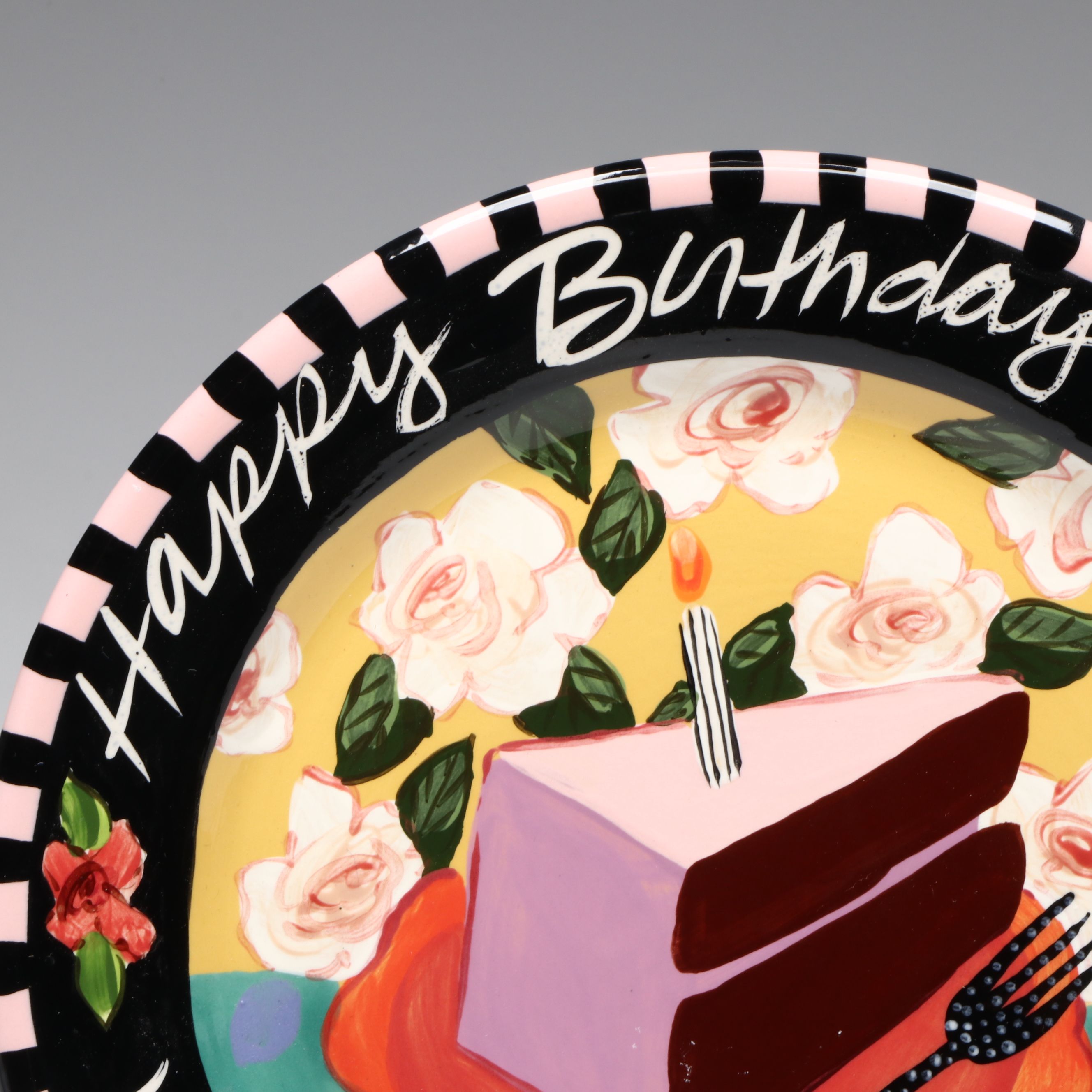 Droll Designs Hand-Painted "Happy Birthday to You" Platter