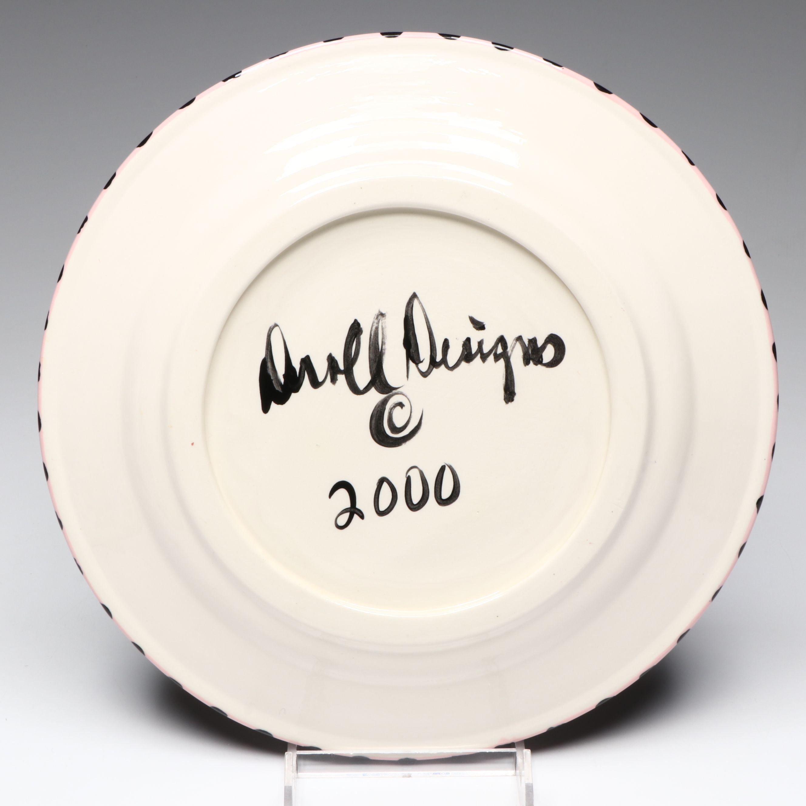 Droll Designs Hand-Painted "Happy Birthday to You" Platter