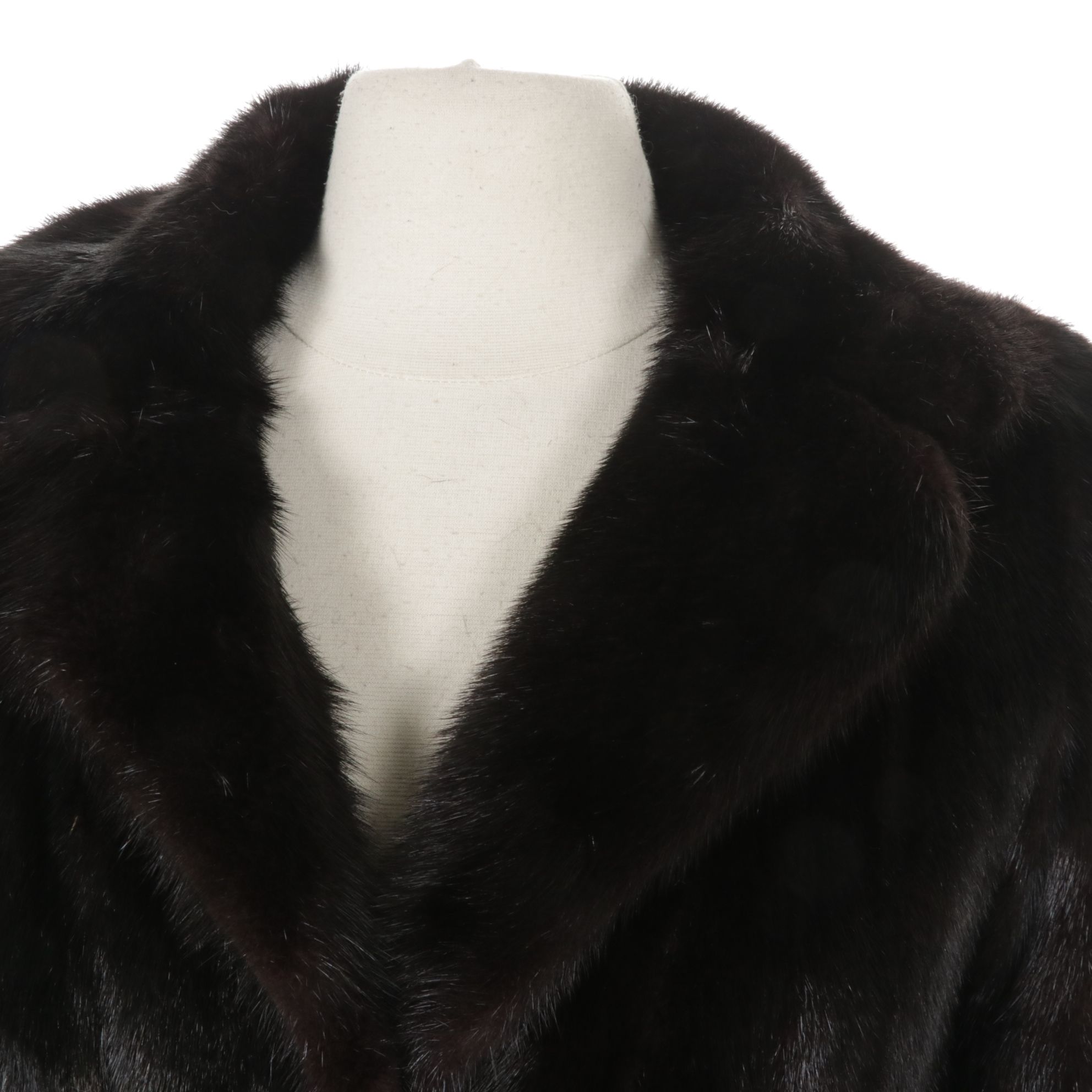 Saga Black Dyed Mink Fur Ankle Length Coat