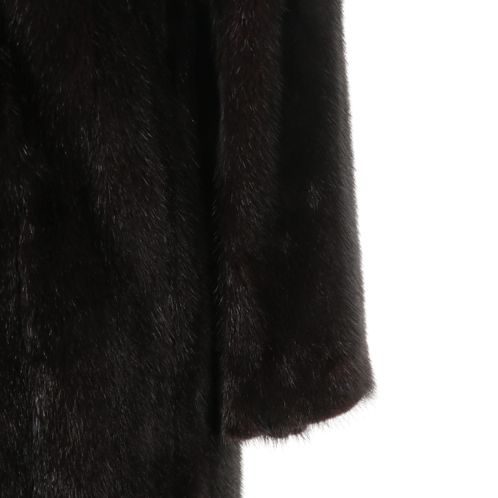 Saga Black Dyed Mink Fur Ankle Length Coat