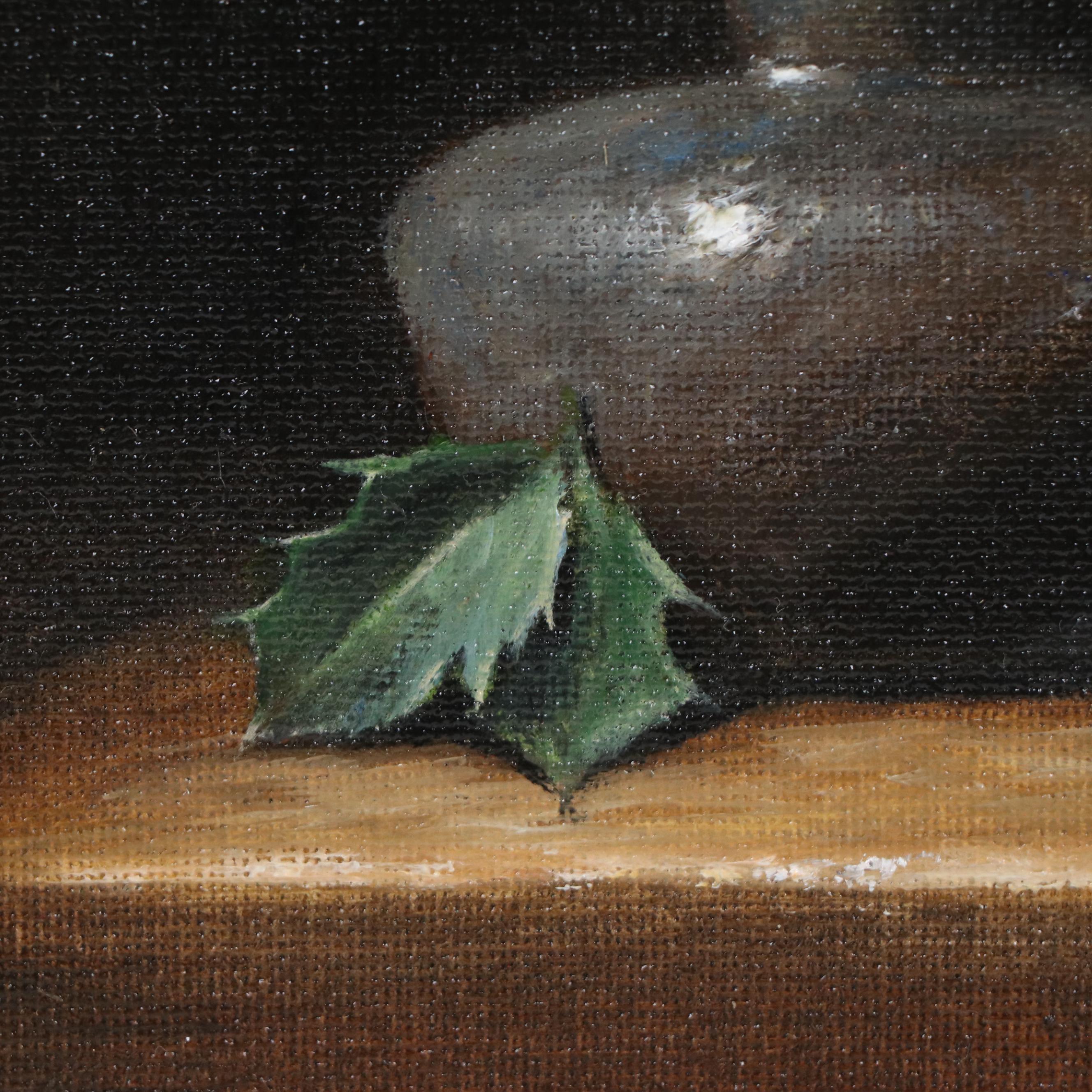 Houra H. Alghizzi "Holly Berry Stem in a Vase" Oil Painting