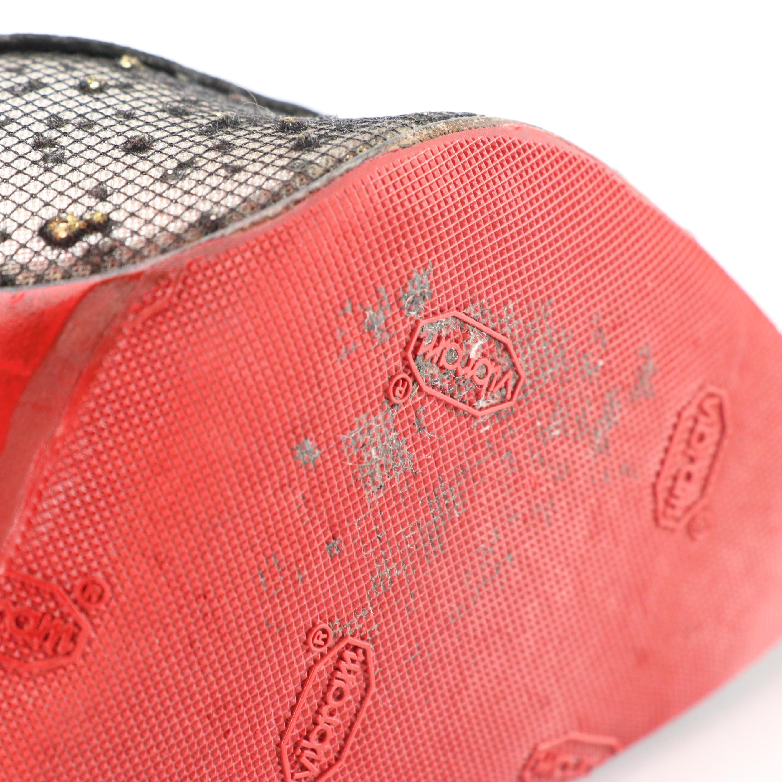 Christian Louboutin Follies Glitter Mesh/Suede Pumps