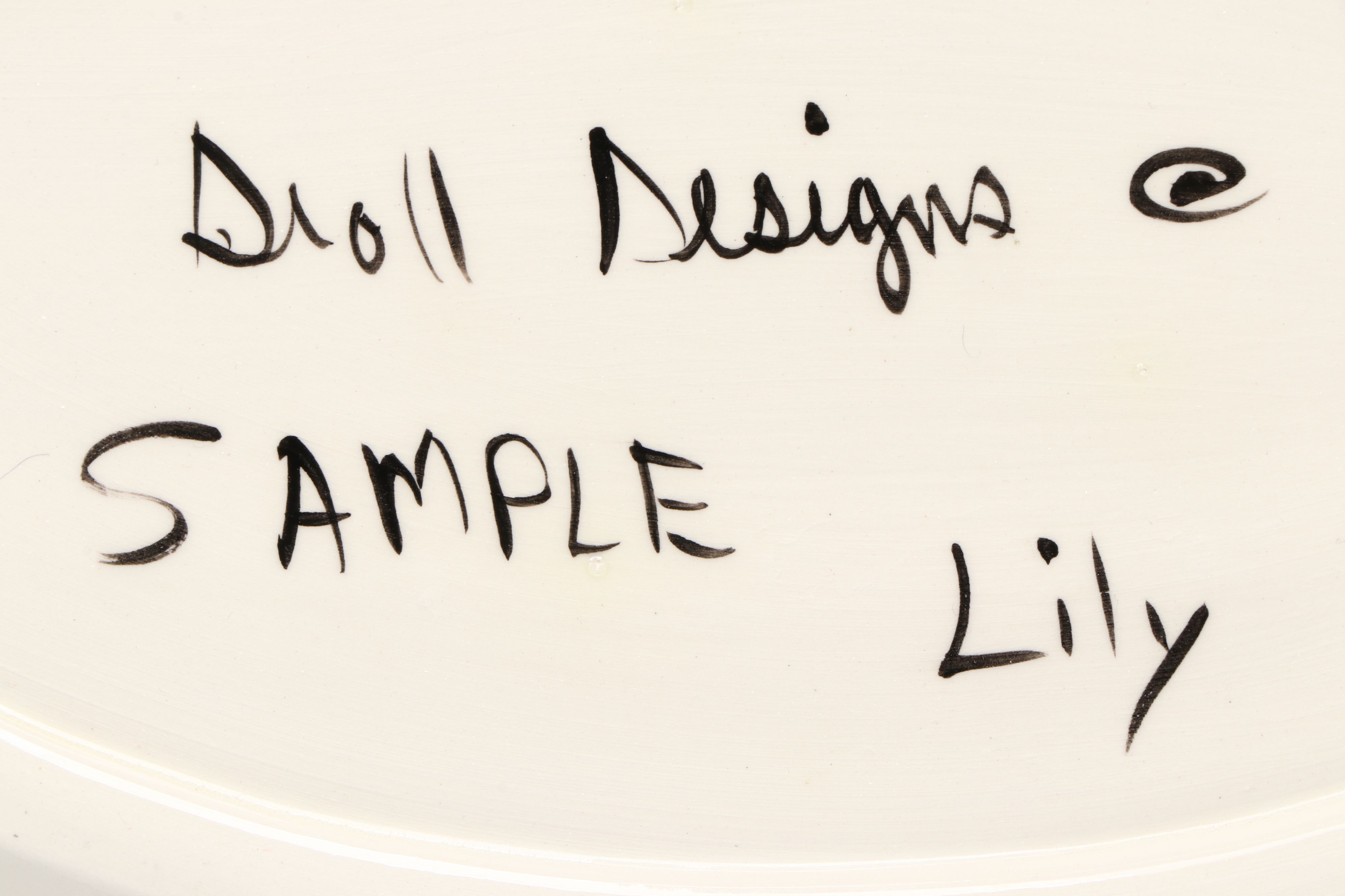Droll Designs Hand-Painted Lily and Apple Motif Serveware