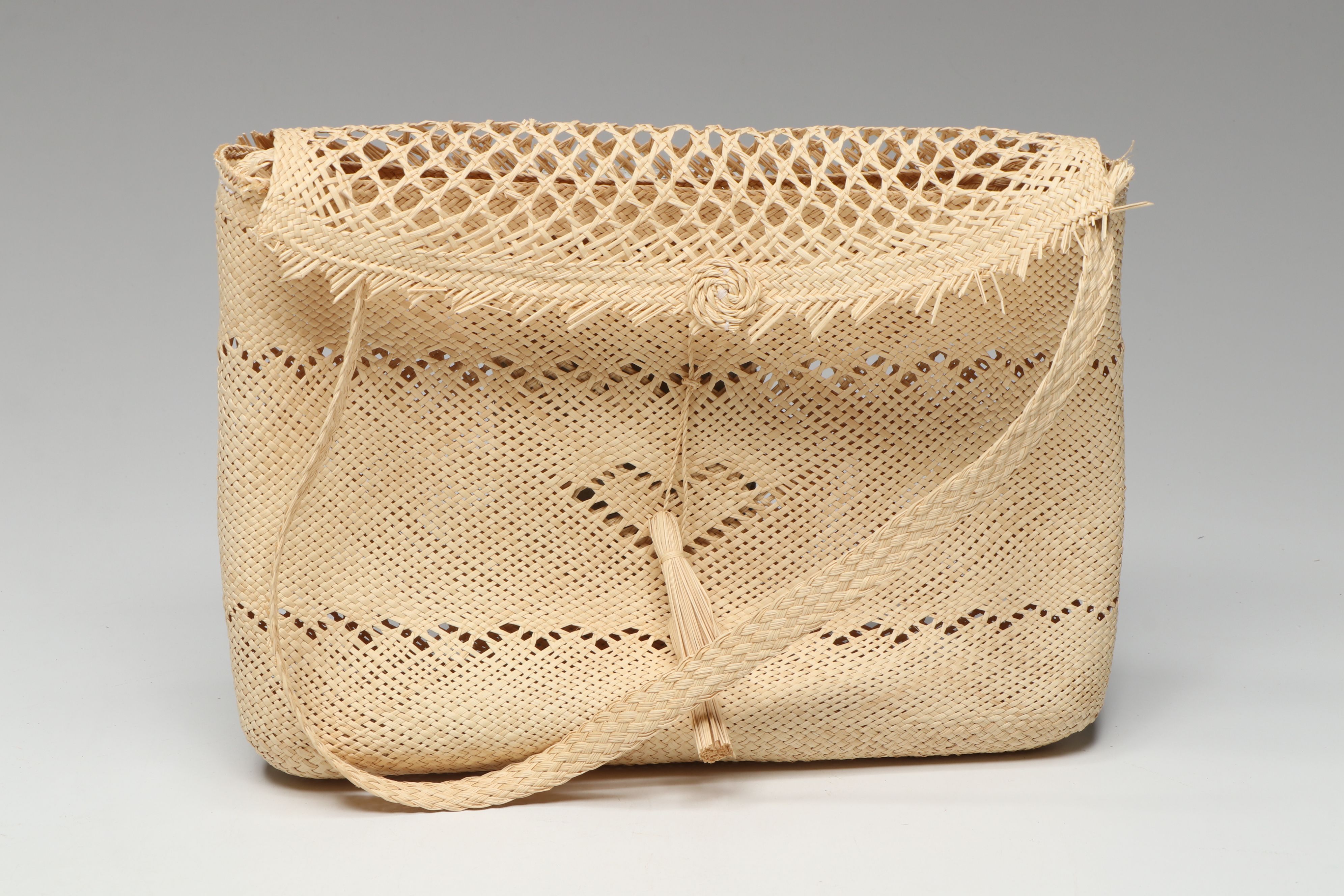 Mexican Jipijapa Huano Palm Panama Hat, Purse, Bottle Cover and Basket