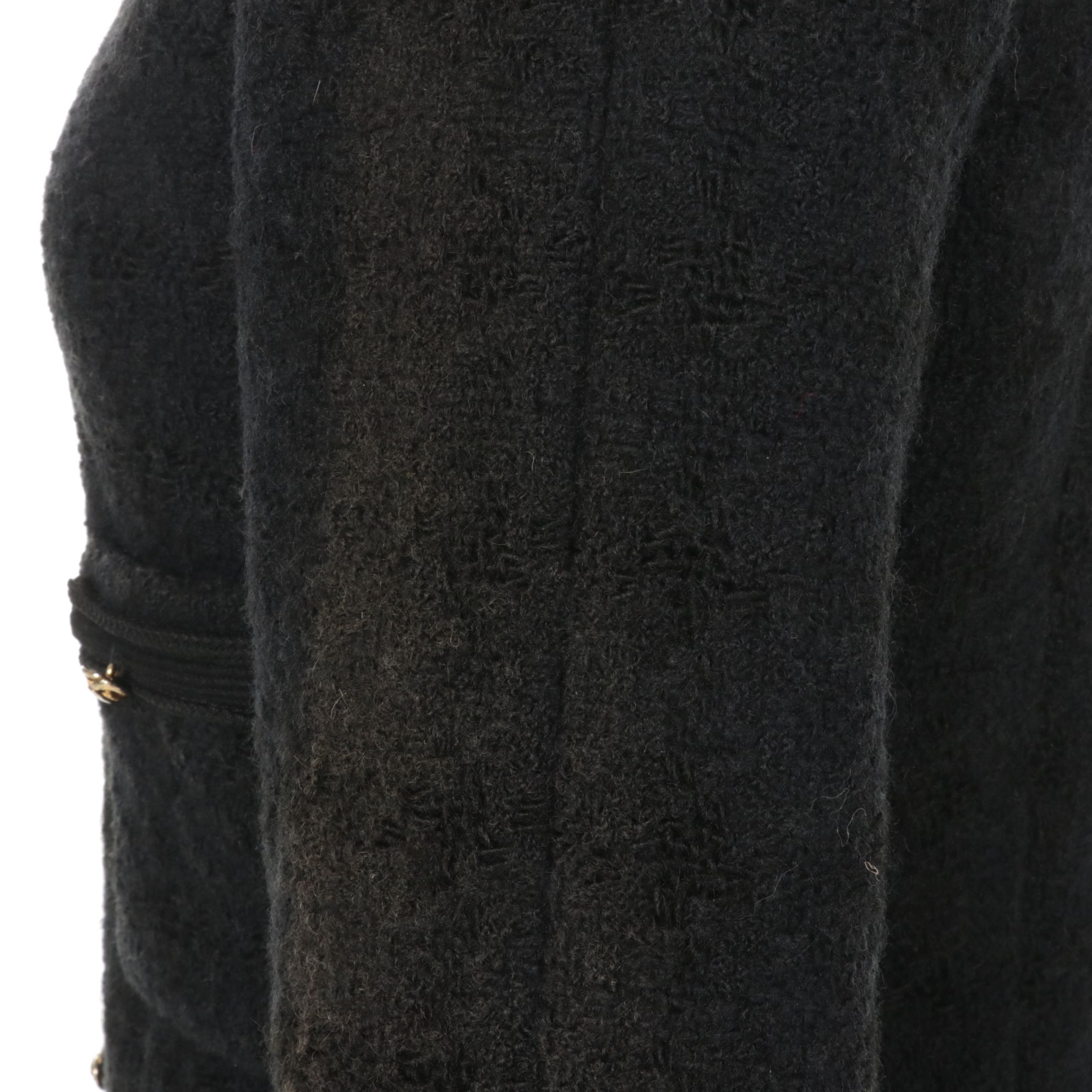 Chanel Boutique Black Tweed Cropped Jacket, 1980s