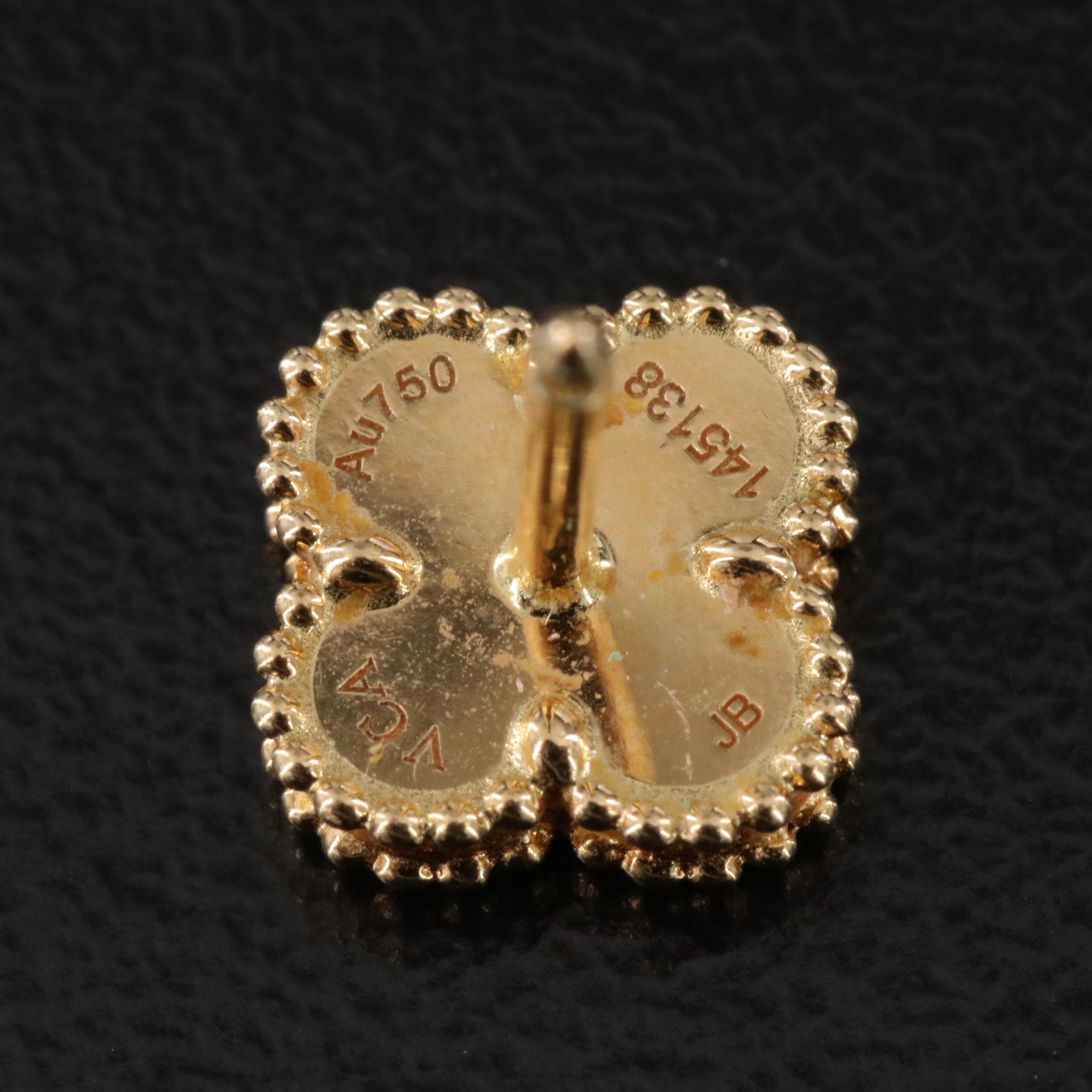 Van Cleef & Arpels Sweet Alhambra 18K Black Onyx Earrings