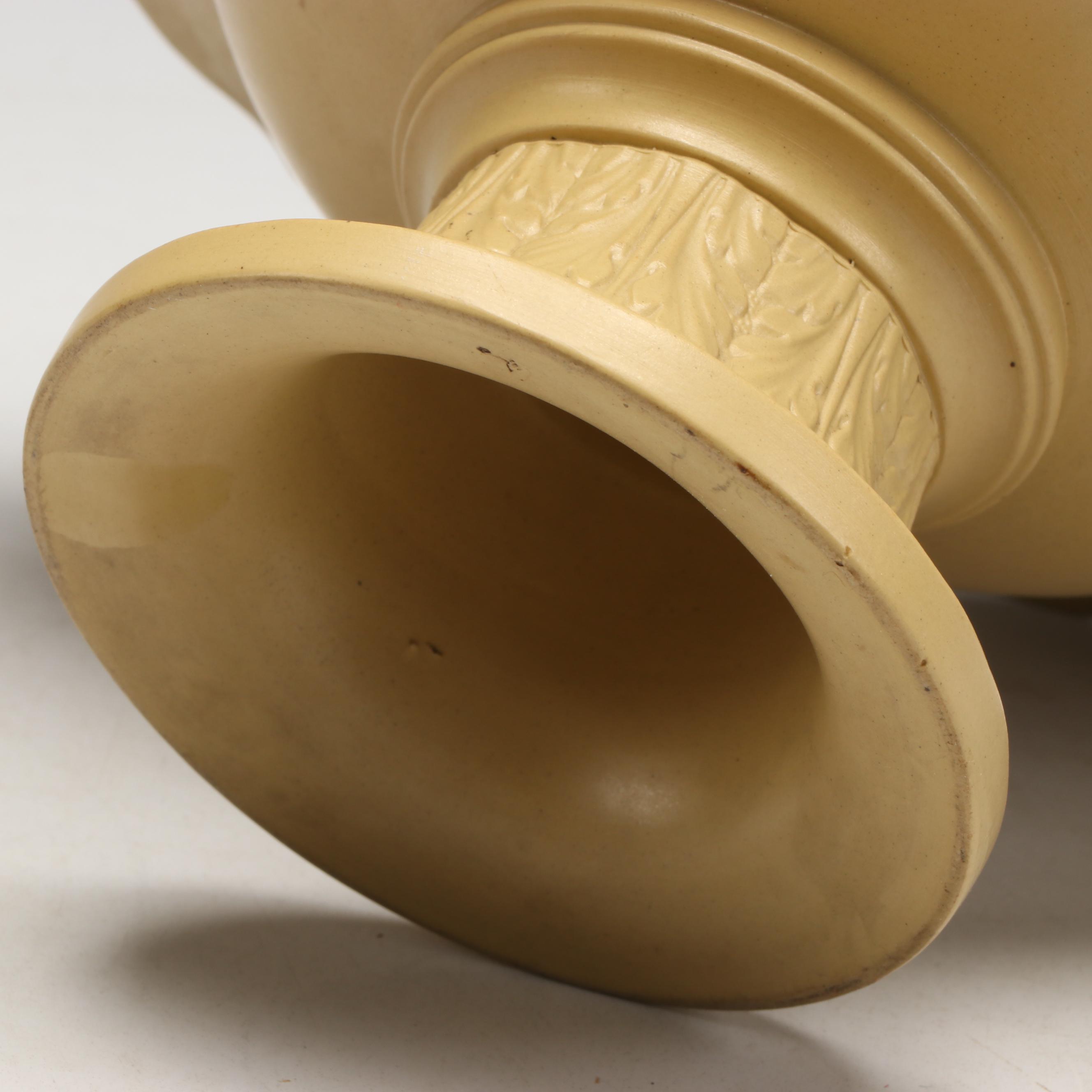 Drabware Style Relief-Molded Ceramic Pedestal Bowl