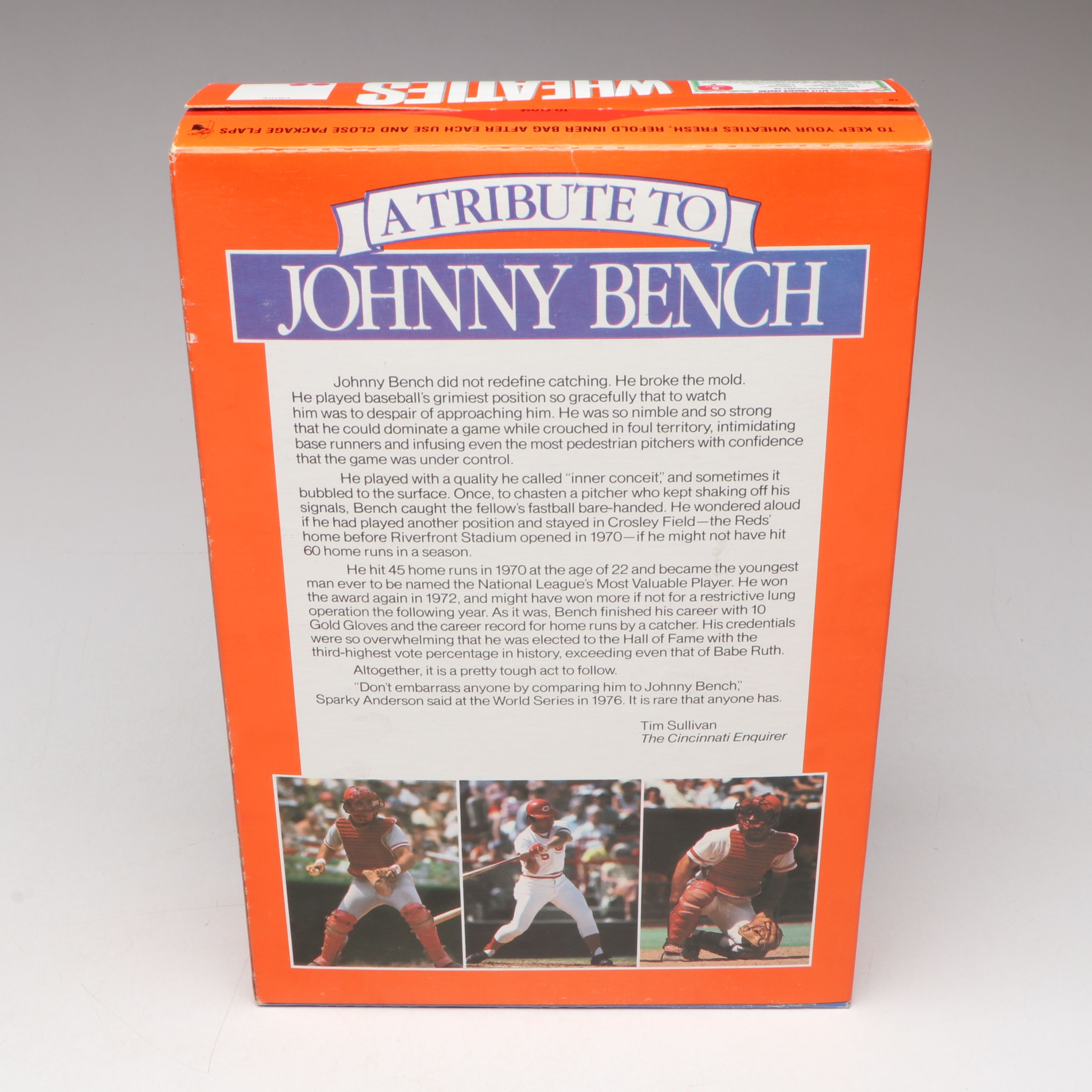 General Mills Wheaties Cincinnati Reds and Johnny Bench Souvenir Cereal Boxes