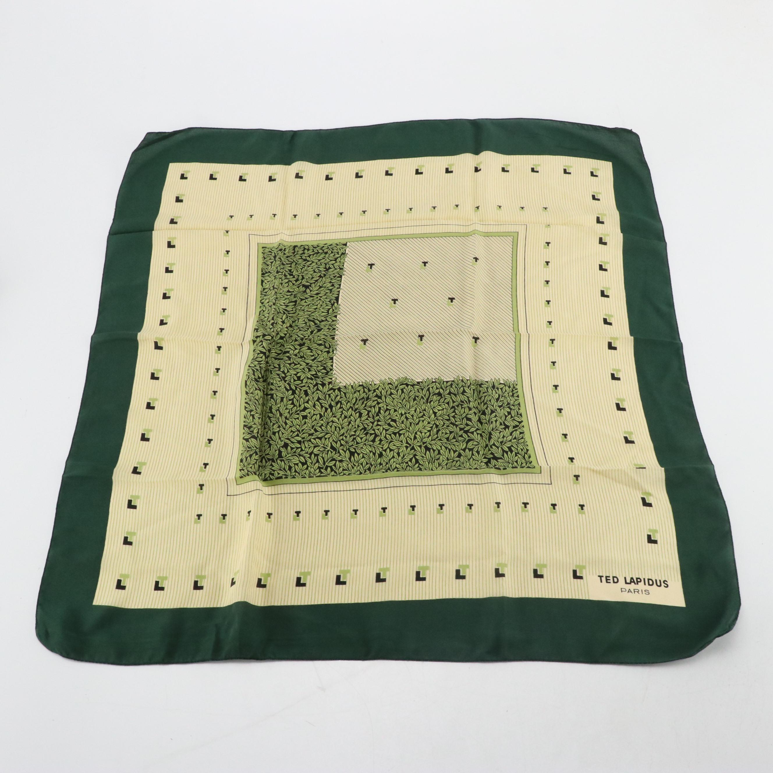 Collection of Designer Silk Scarves Including Pierre Cardin and Ted Lapidus