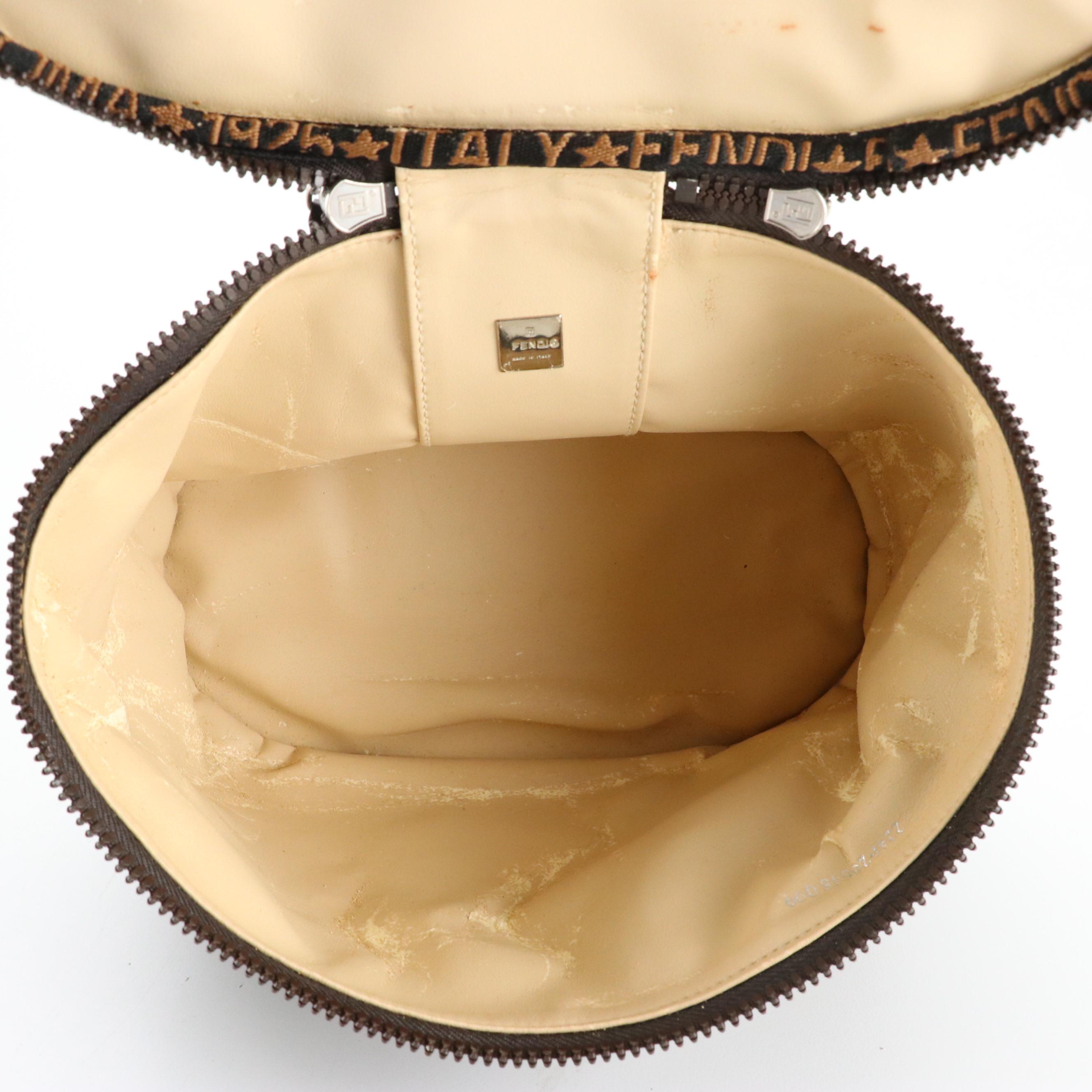 Fendi Top Handle Vanity Case in Zucca Canvas